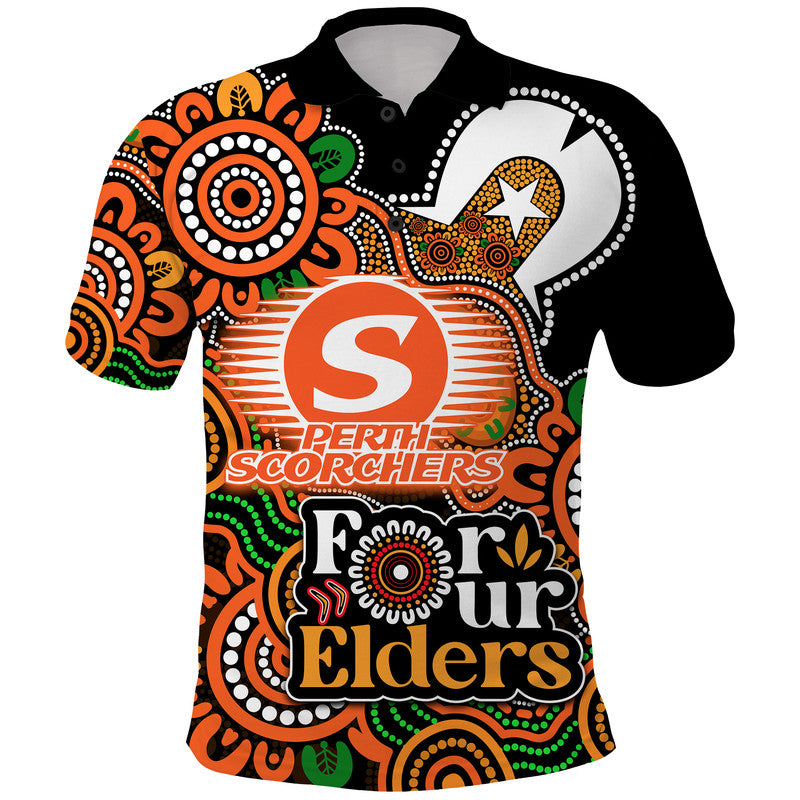 Perth Scorchers Cricket Polo Shirt NAIDOC Torres Strait For Our Elders LT9 - Vibe Hoodie Shop