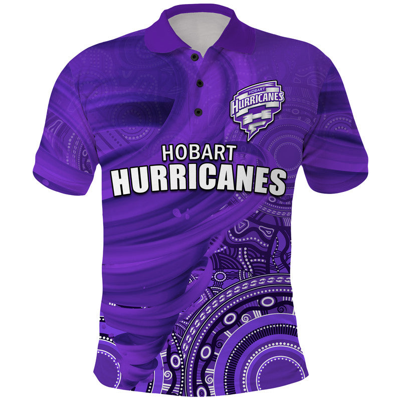 (Custom Personalised) Hobart Hurricanes Indigenous Aboriginal Arts Polo Shirt LT9 - Vibe Hoodie Shop