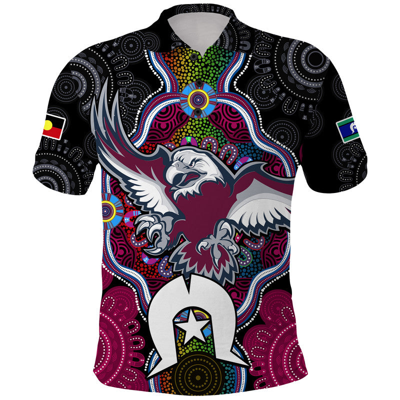 (Custom Personalised) Sea Eagles Rugby NAIDOC Week Polo Shirt Indigenous LT9 - Vibe Hoodie Shop