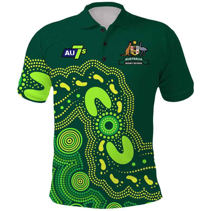 Australia Rugby Sevens Polo Shirt Aboriginal LT9 - Vibe Hoodie Shop