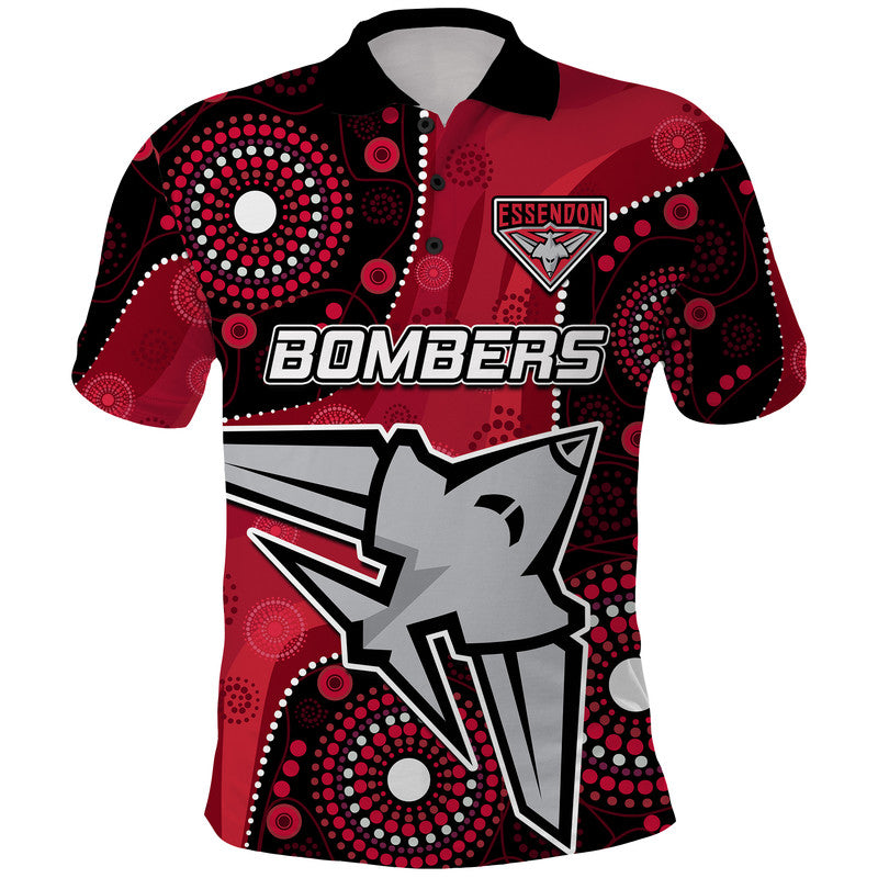 (Custom Personalised) Essendon Football Aboriginal Bombers Polo Shirt LT9 - Vibe Hoodie Shop