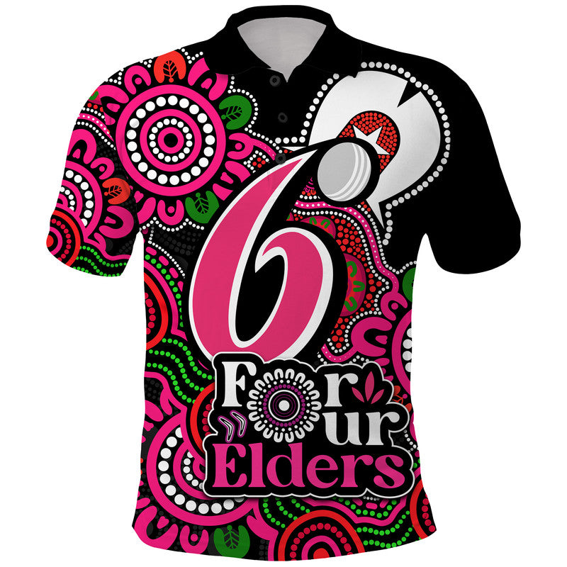 (Custom Personalised) Sydney Sixers Cricket Polo Shirt NAIDOC Torres Strait For Our Elders LT9 - Vibe Hoodie Shop