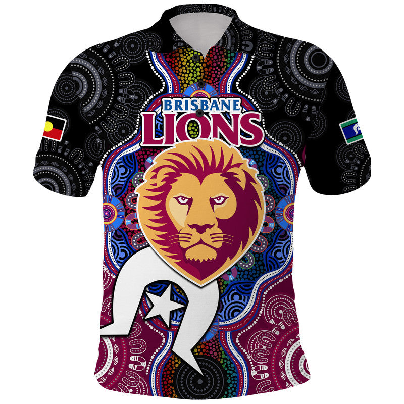 (Custom Personalised) Brisbane Lions Football NAIDOC Week Polo Shirt Indigenous LT9 - Vibe Hoodie Shop