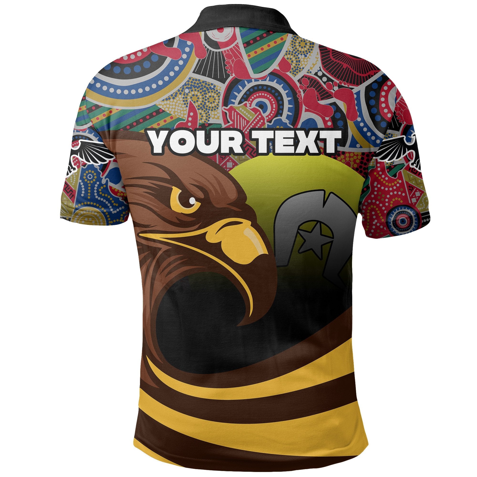 (Custom Personalised) Pride Hawks Polo Shirt Hawthorn NAIDOC Week Aboriginal - Vibe Hoodie Shop