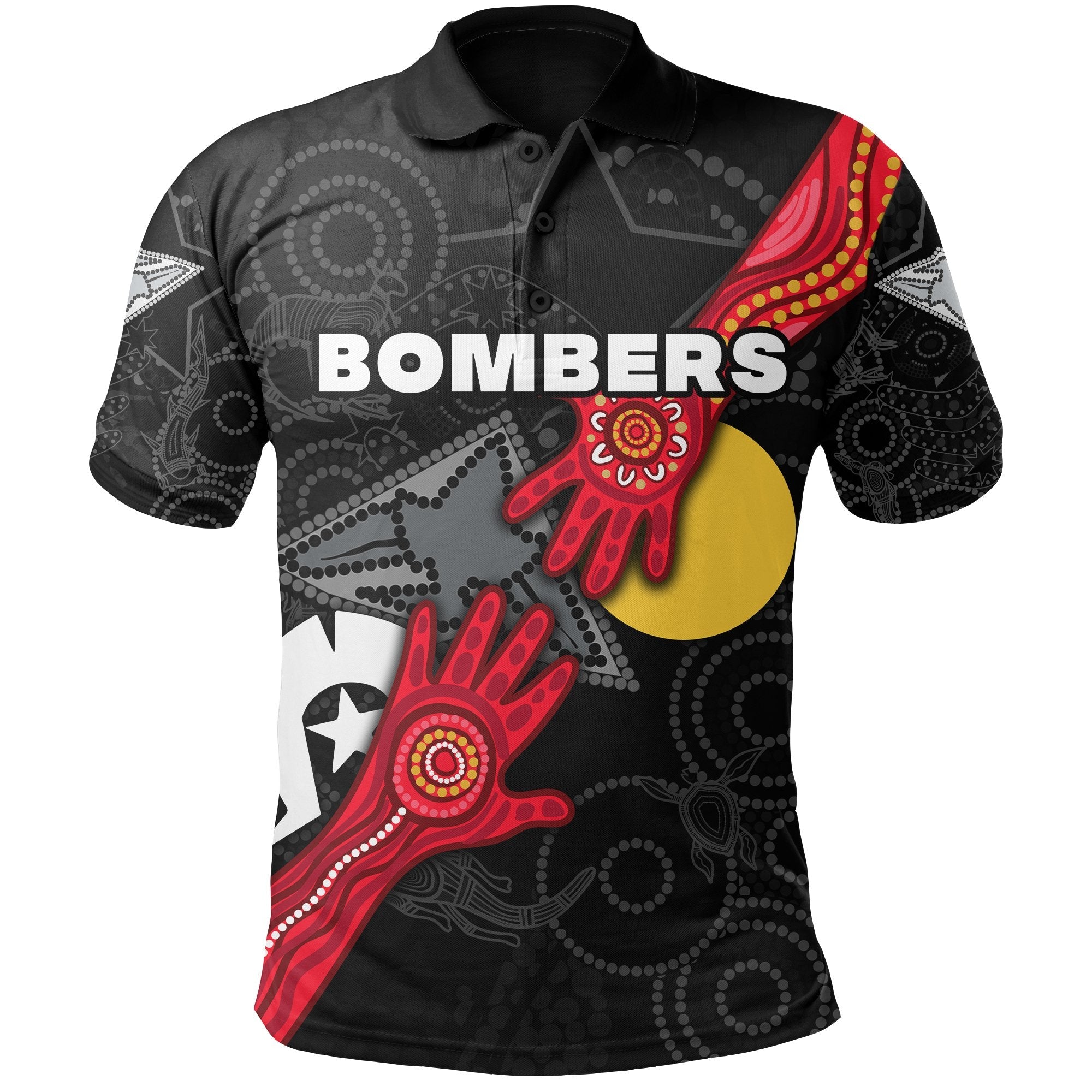 (Custom Personalised) Bombers NAIDOC Week Polo Shirt Essendon Aboriginal - Vibe Hoodie Shop