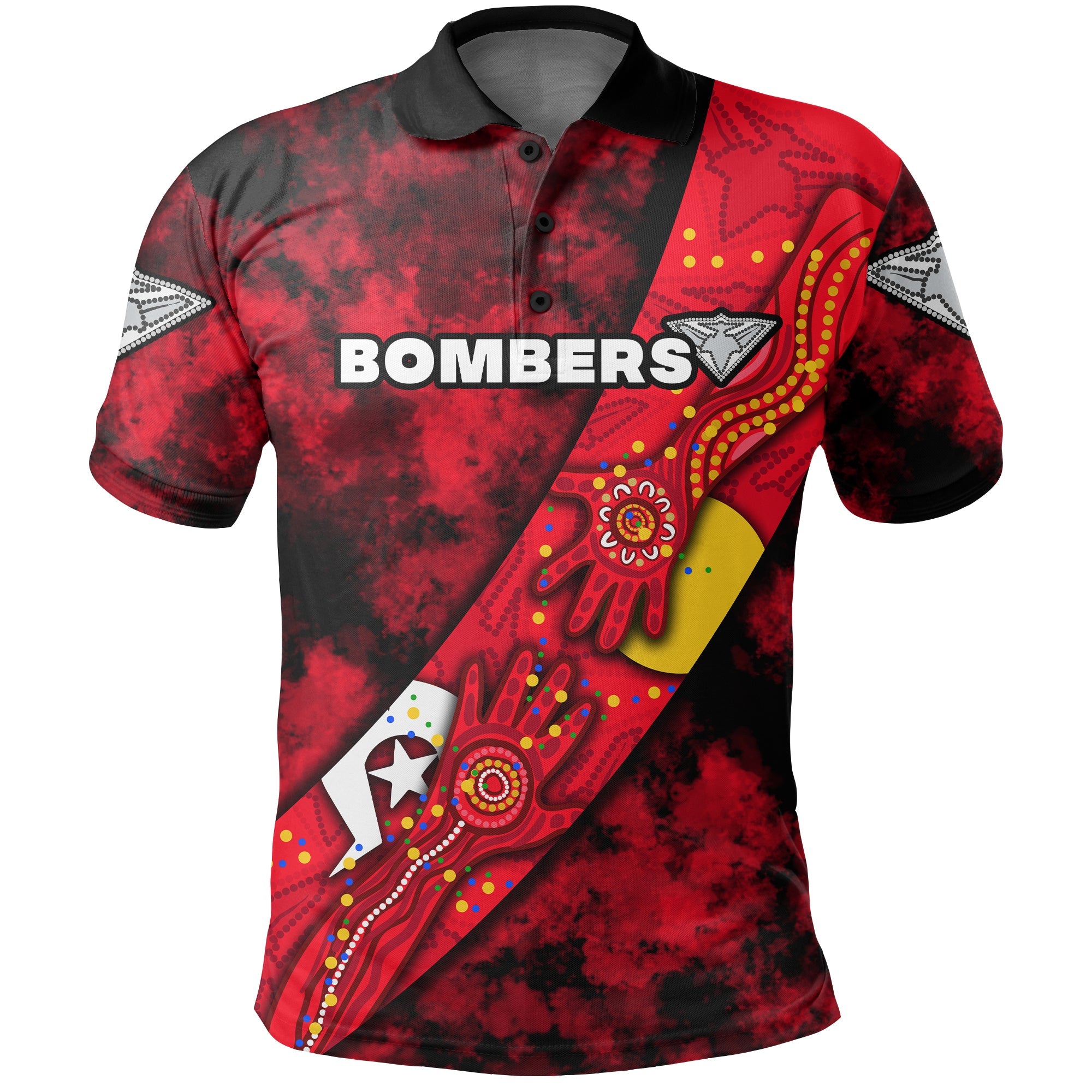 (Custom Personalised) Bombers NAIDOC Week Polo Shirt Essendon Aboriginal Special Version LT16 - Vibe Hoodie Shop