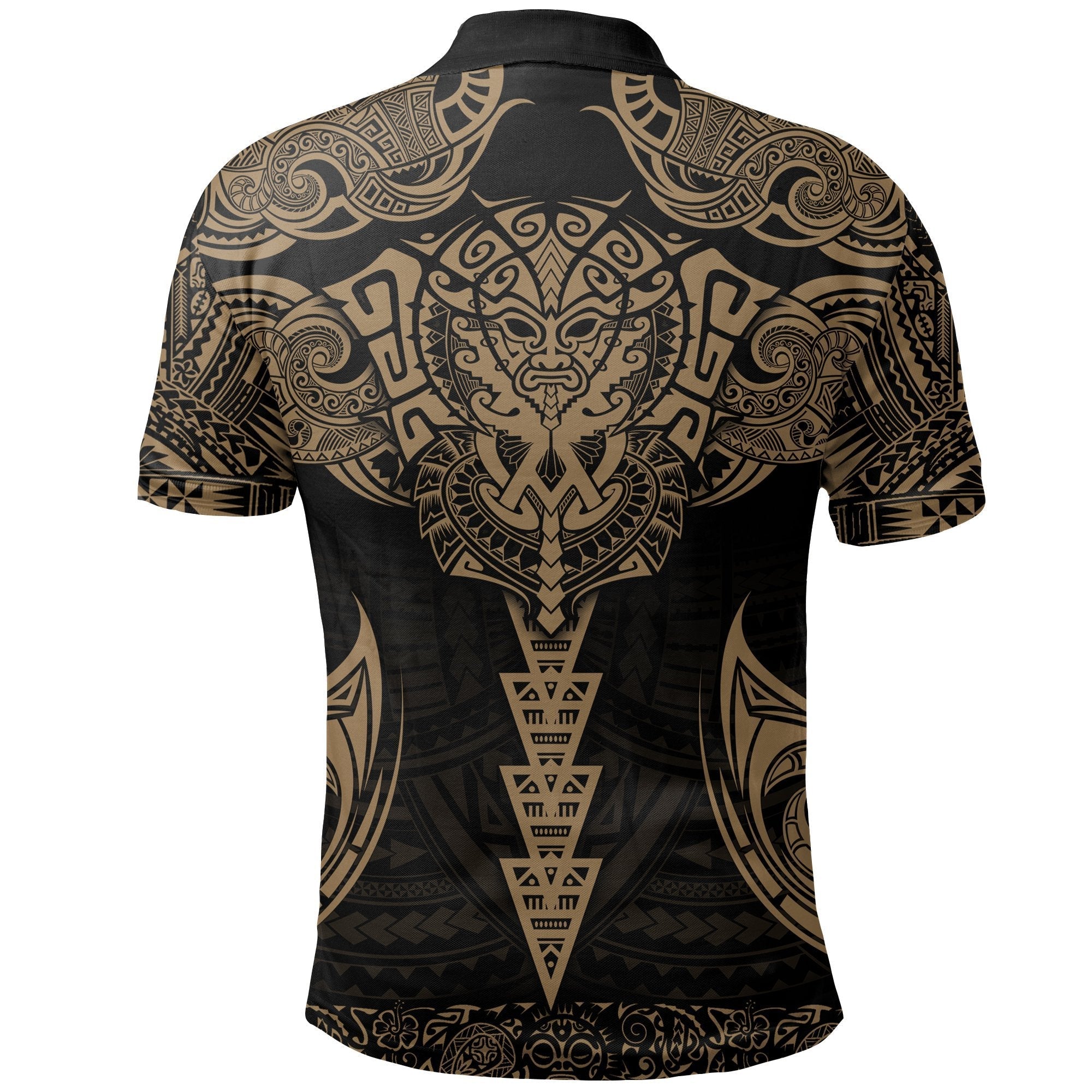 New Zealand The Mana Maori Polo Shirt Gold - Vibe Hoodie Shop