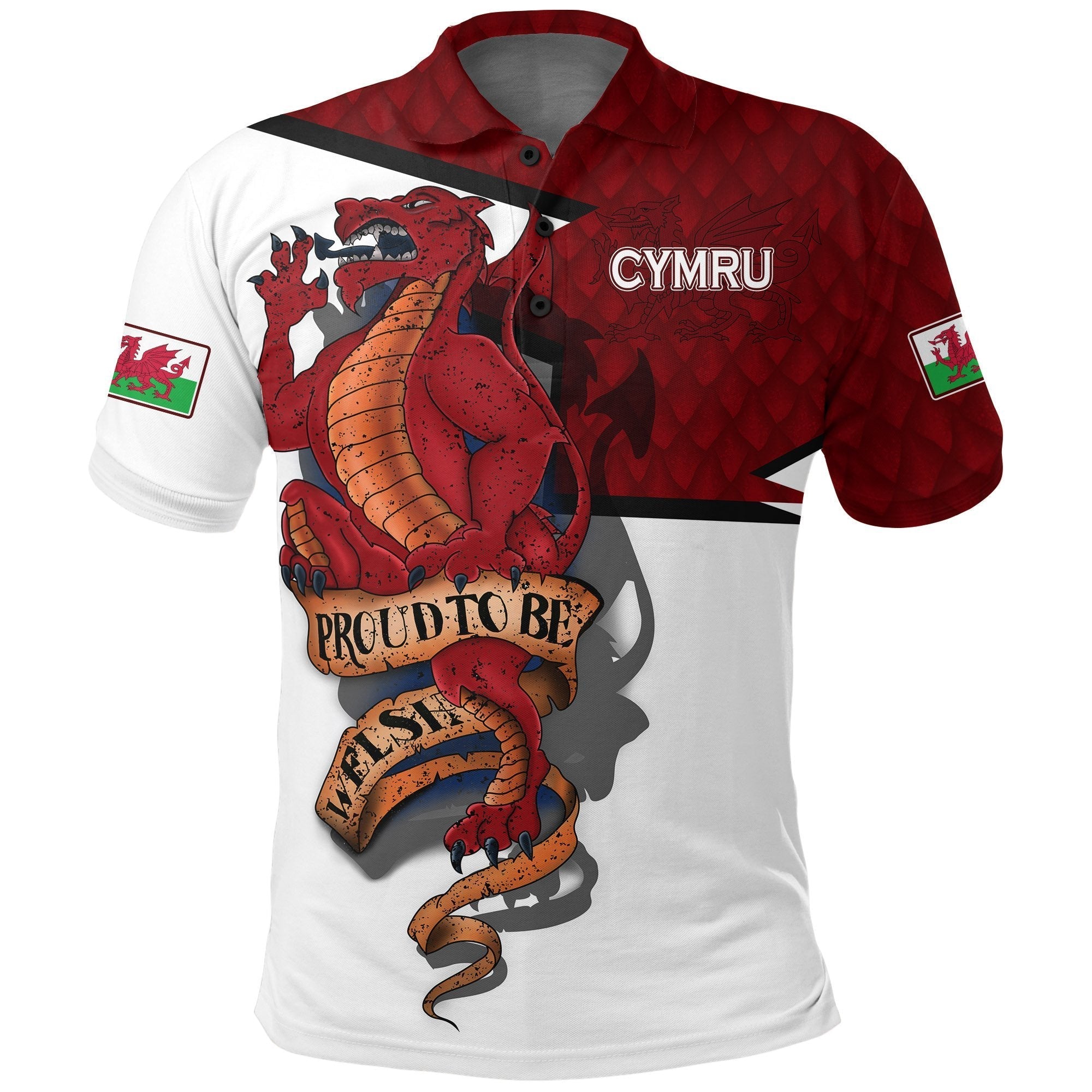 Wales Polo Shirt Proud To Be Welsh - Vibe Hoodie Shop