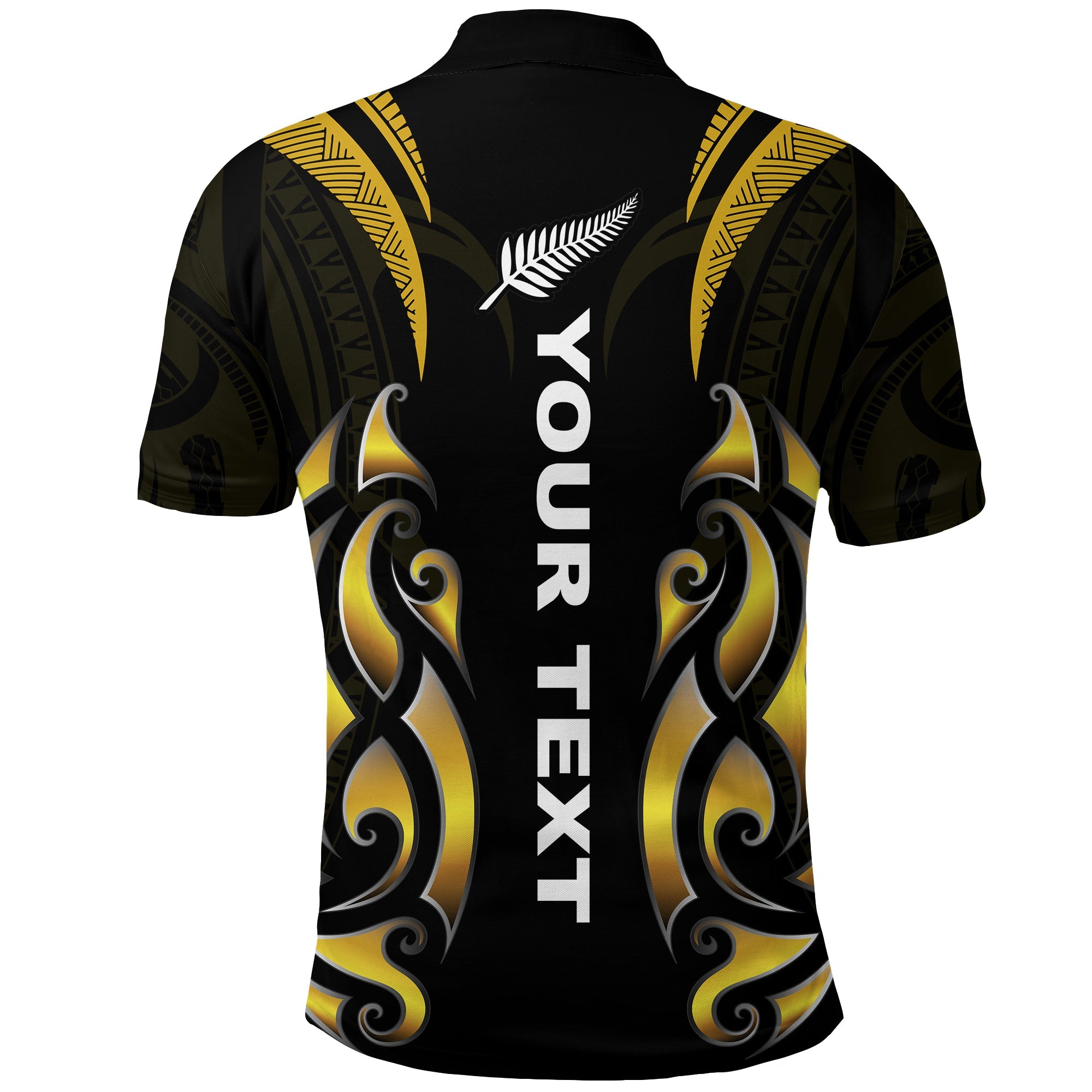 (Custom Personalised) New Zealand Maori Polo Shirt Simple Love Gold - Vibe Hoodie Shop