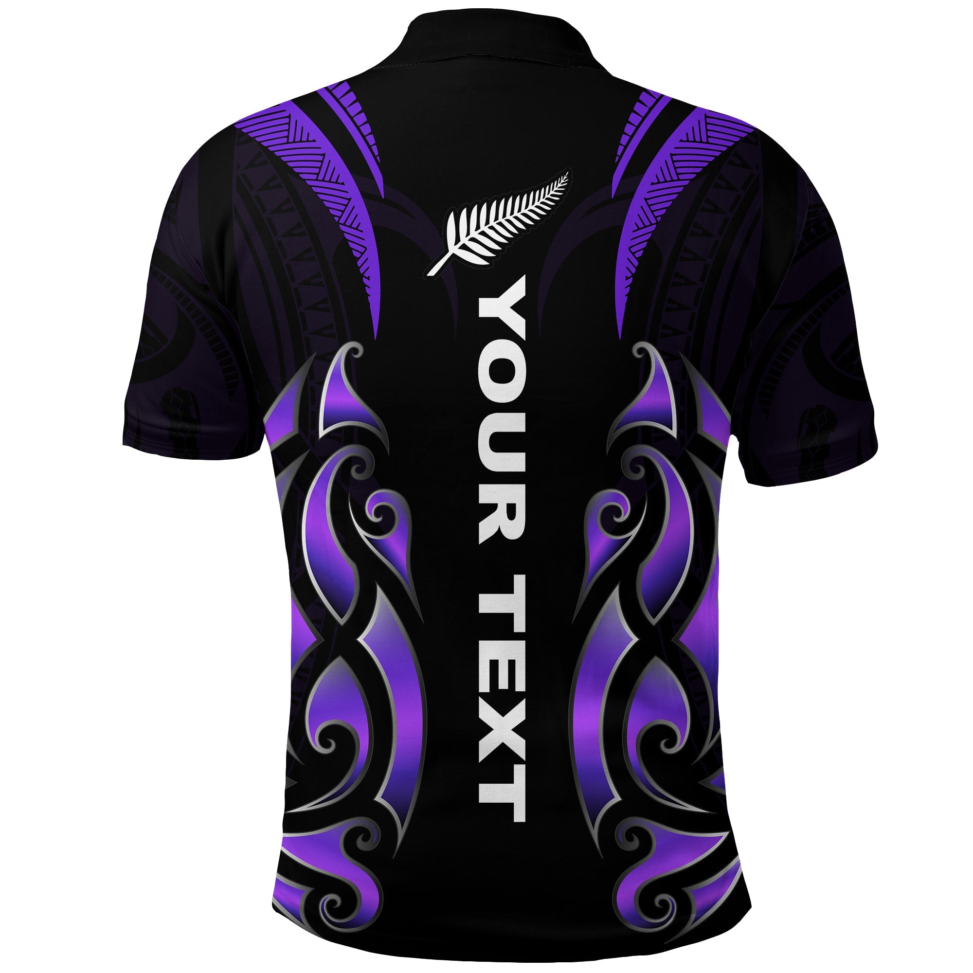 (Custom Personalised) New Zealand Maori Polo Shirt Simple Love Purple - Vibe Hoodie Shop