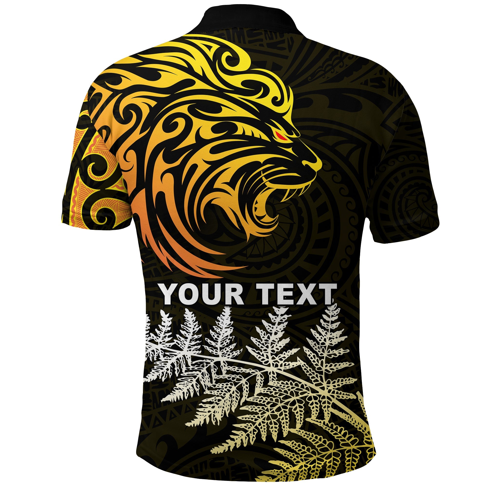 (Custom Personalised) Lion Maori Polo Shirt Aotearoa mix Silver Fern - Vibe Hoodie Shop