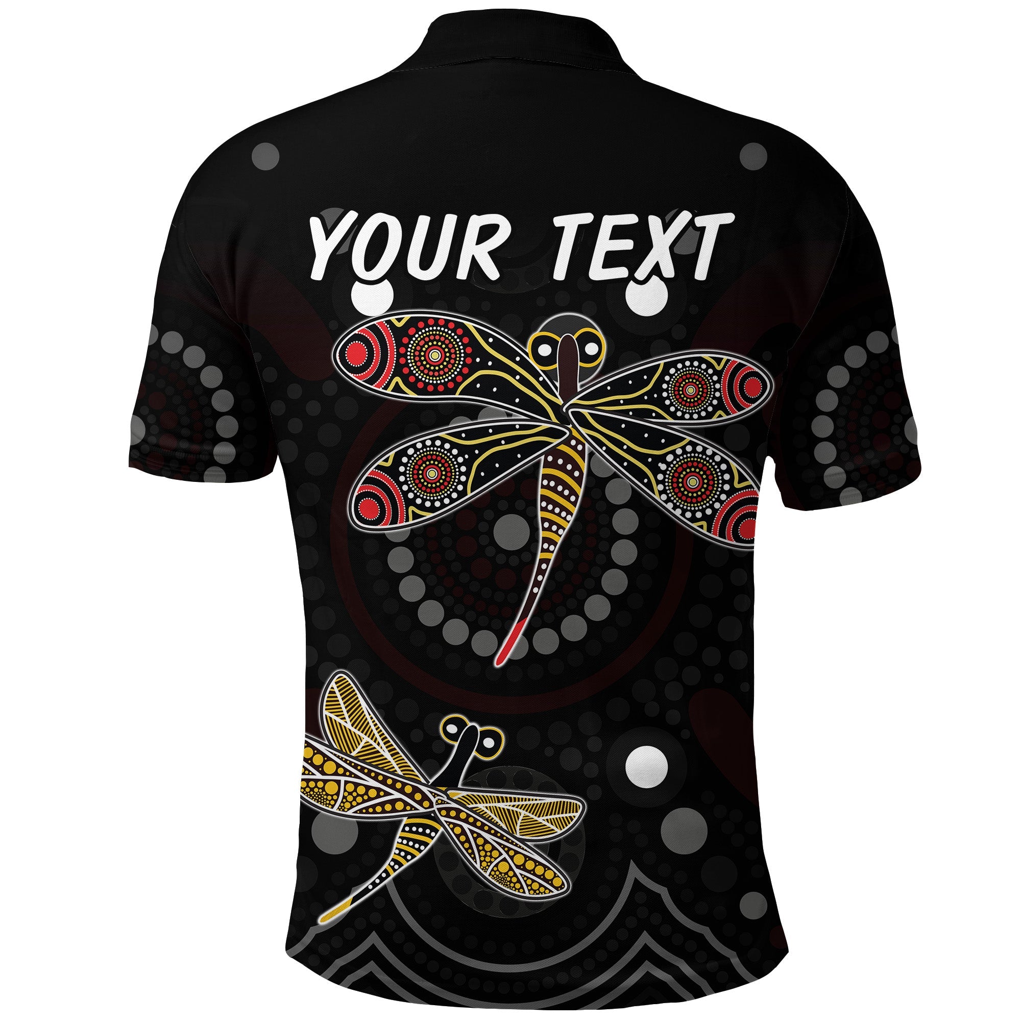 (Custom Personalised) Aboriginal Dot Polo Shirt Butterfly Victory - Vibe Hoodie Shop