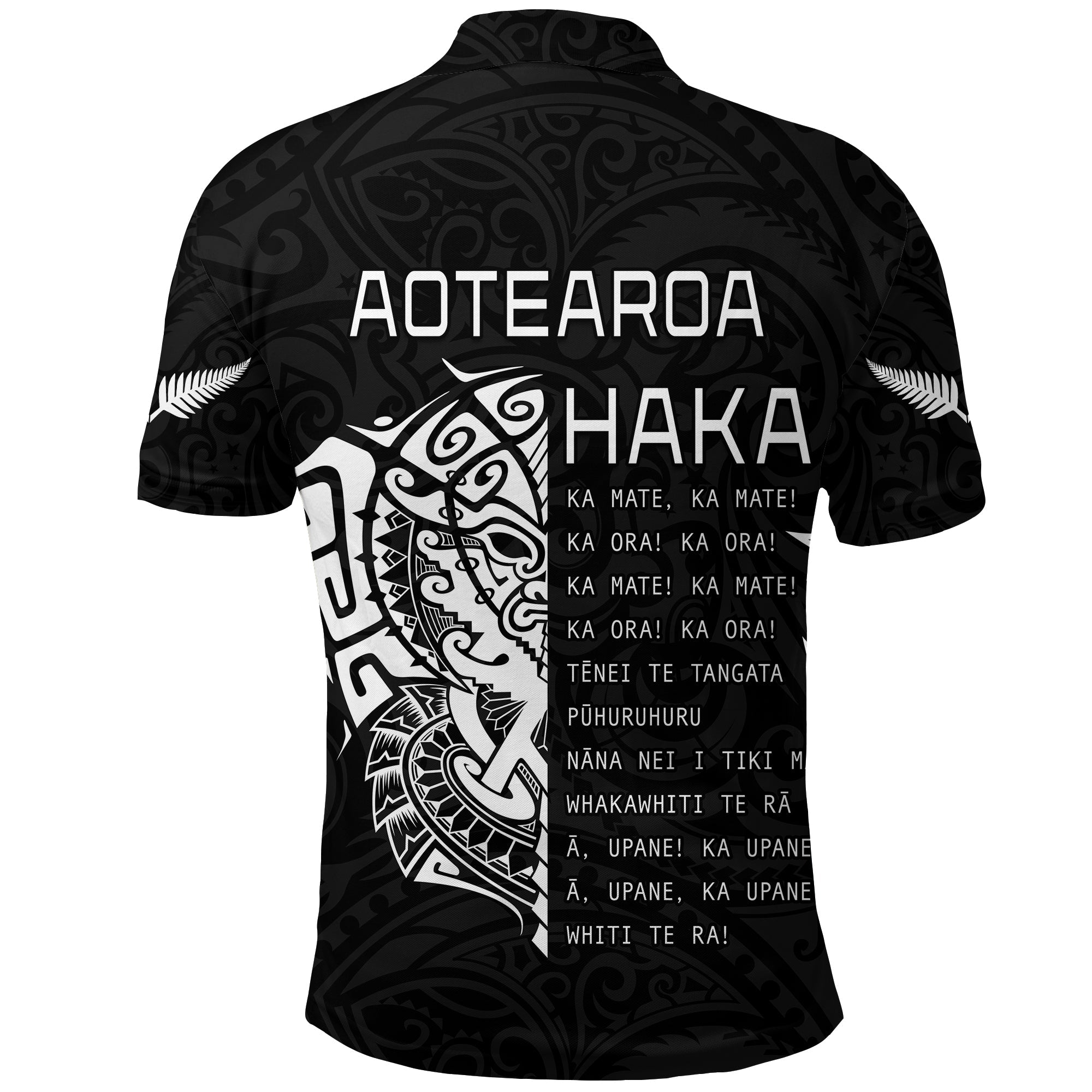 New Zealand Rugby Polo Shirt Haka All Black mix Ta Moko - Vibe Hoodie Shop