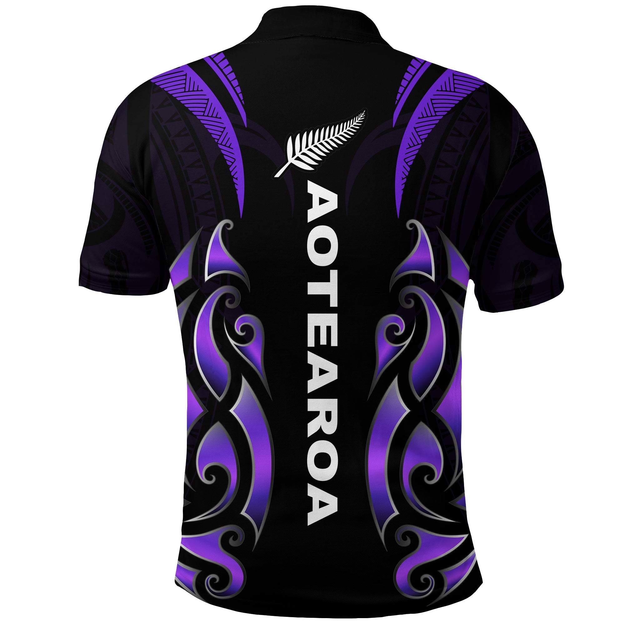 New Zealand Maori Polo Shirt Simple Love Purple - Vibe Hoodie Shop