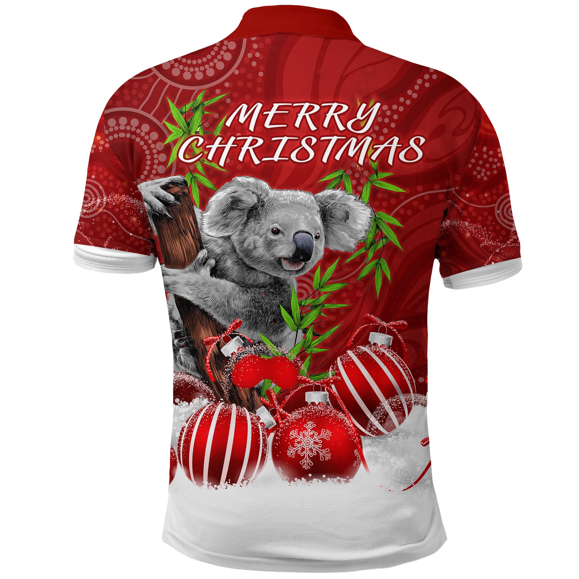 Australia Koala Aboriginal Polo Shirt Merry Christmas - Vibe Hoodie Shop