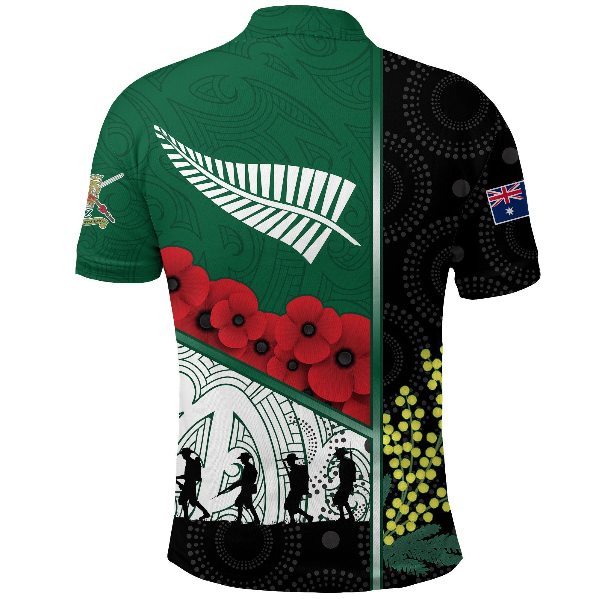 ANZAC Day - Lest We Forget Polo Shirt Australia Indigenous and New Zealand Maori - Vibe Hoodie Shop