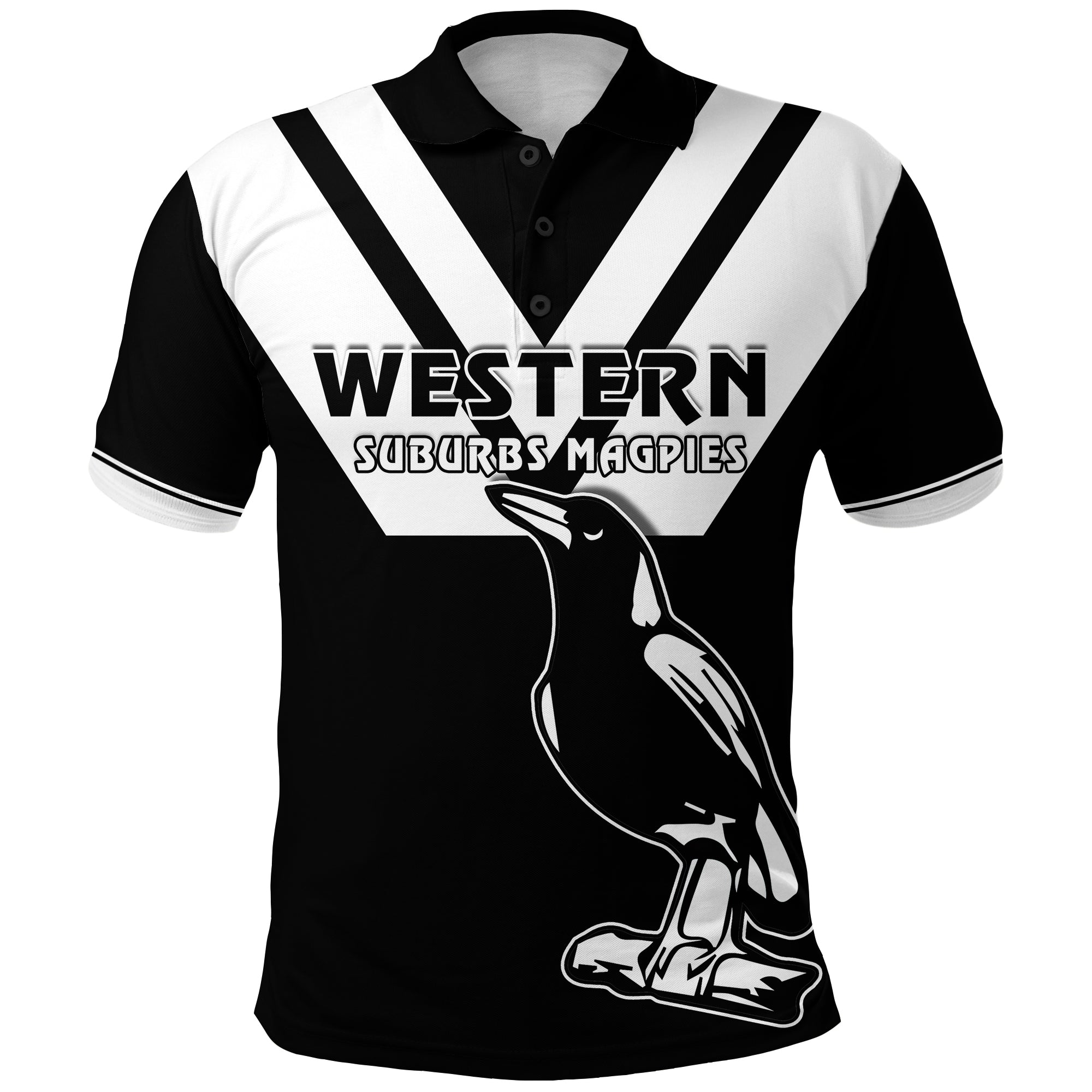 (Custom Personalised) Western Suburbs Magpies Polo Shirt the One and Only - Vibe Hoodie Shop