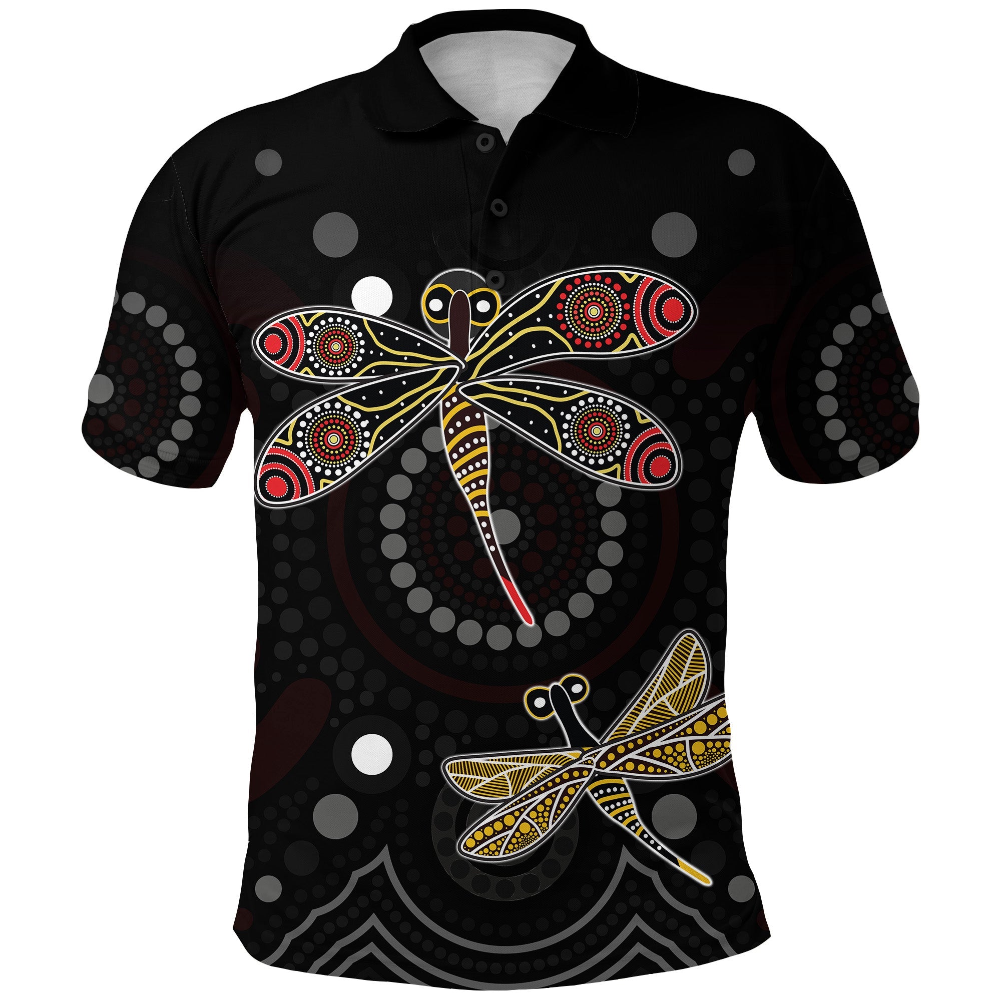 (Custom Personalised) Aboriginal Dot Polo Shirt Butterfly Victory - Vibe Hoodie Shop