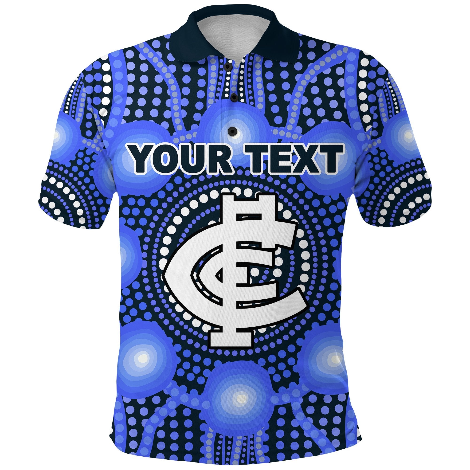 (Custom Personalised) Blues Polo Shirt Carlton Bright Indigenous - Vibe Hoodie Shop