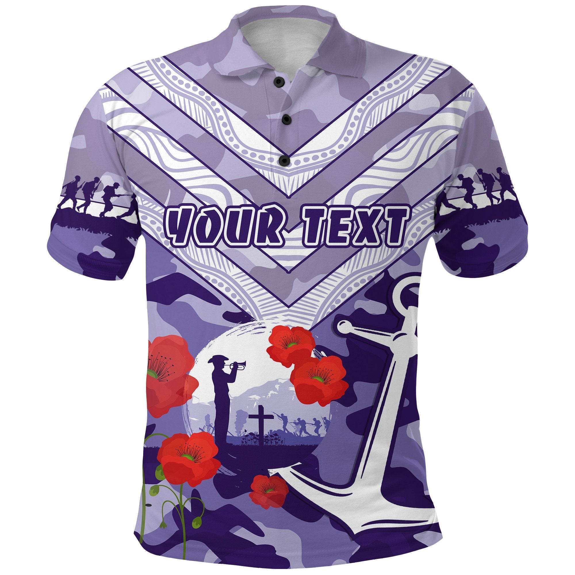 (Custom Personalised) Freo ANZAC Day Polo Shirt Fremantle - Vibe Hoodie Shop