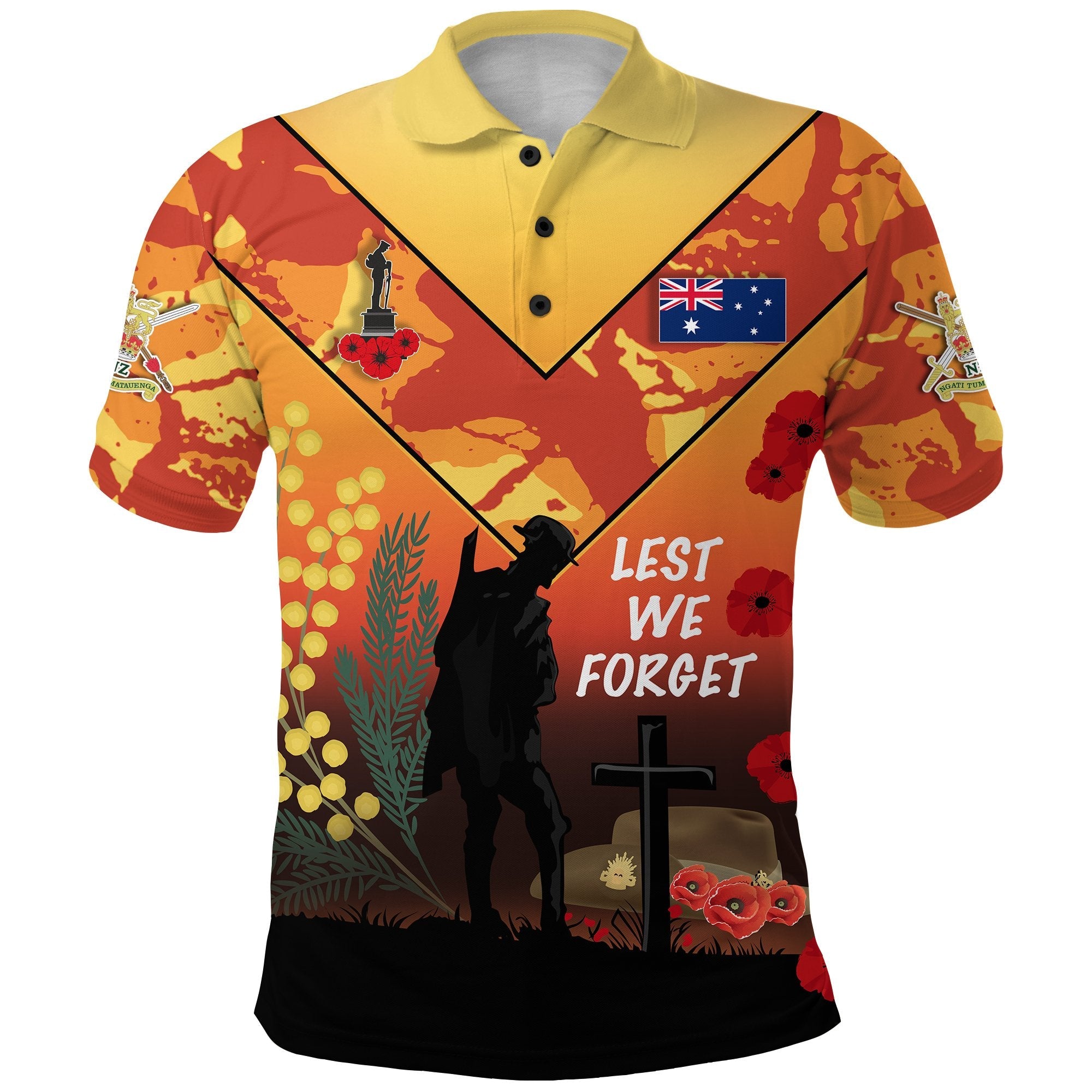 Australian ANZAC Day Polo Shirt Lest We Forget 2021 - Style - Vibe Hoodie Shop