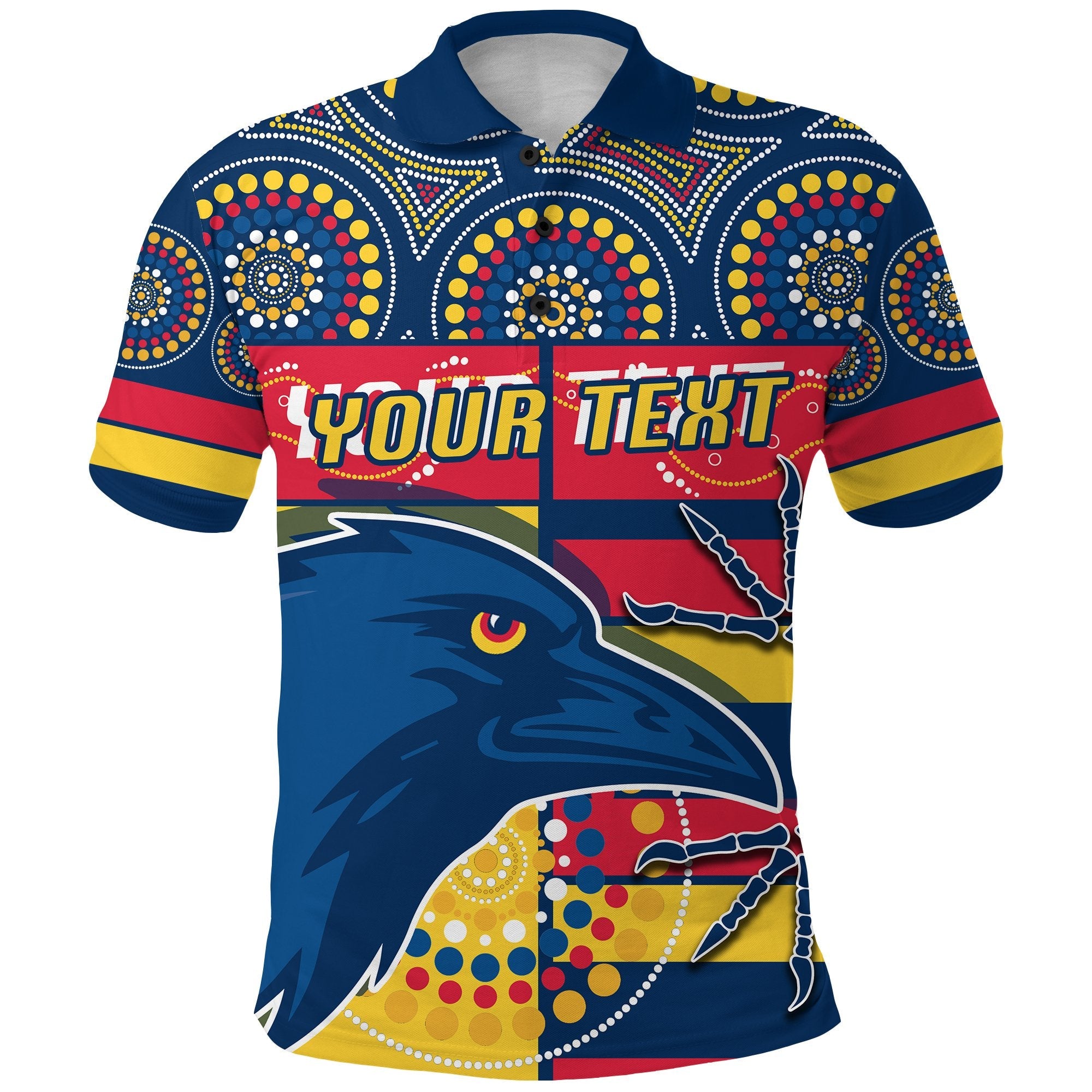 (Custom Personalised) Adelaide Polo Shirt Indigenous Crows - Vibe Hoodie Shop