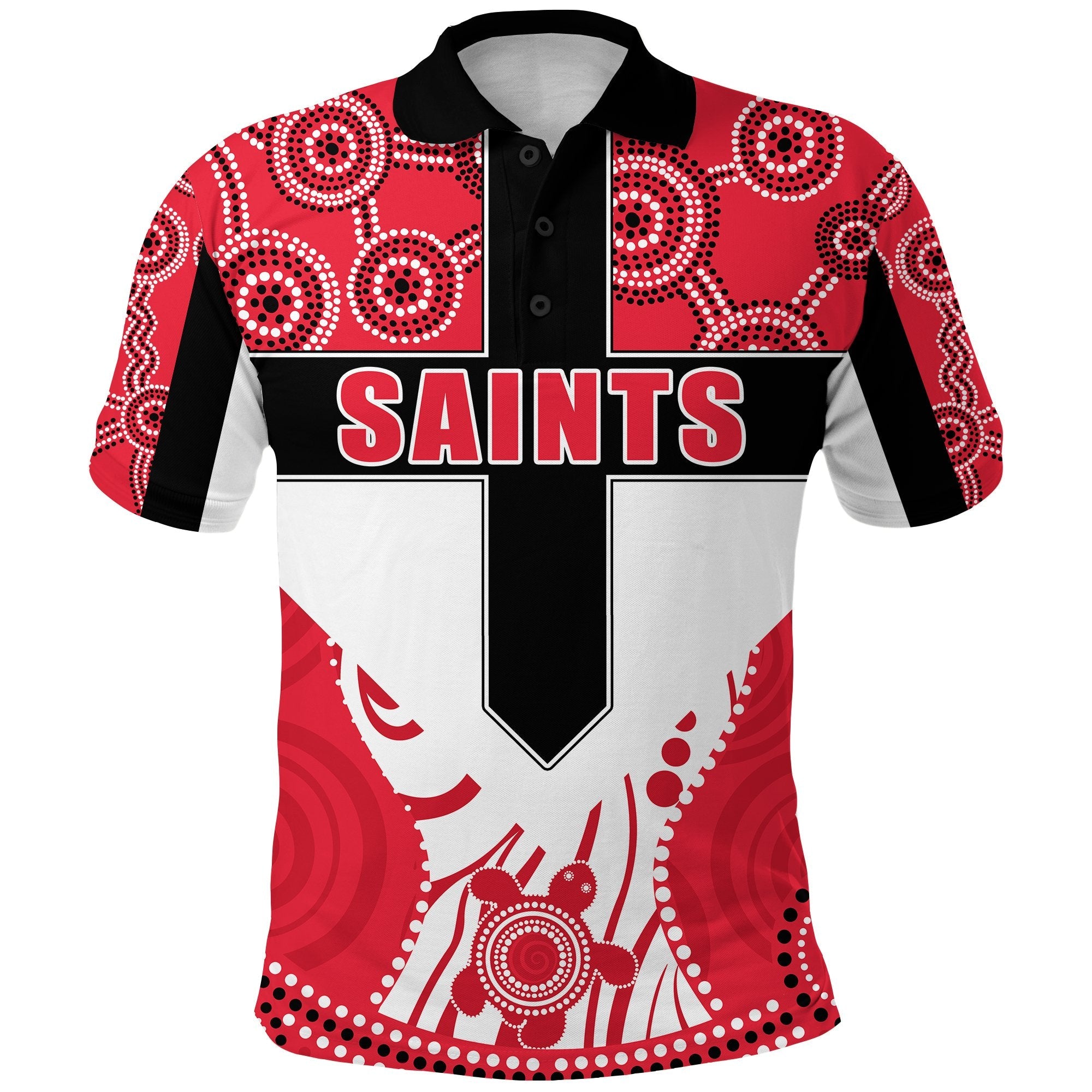 Saints Enthusiasm Polo Shirt St Kilda Indigenous - Vibe Hoodie Shop