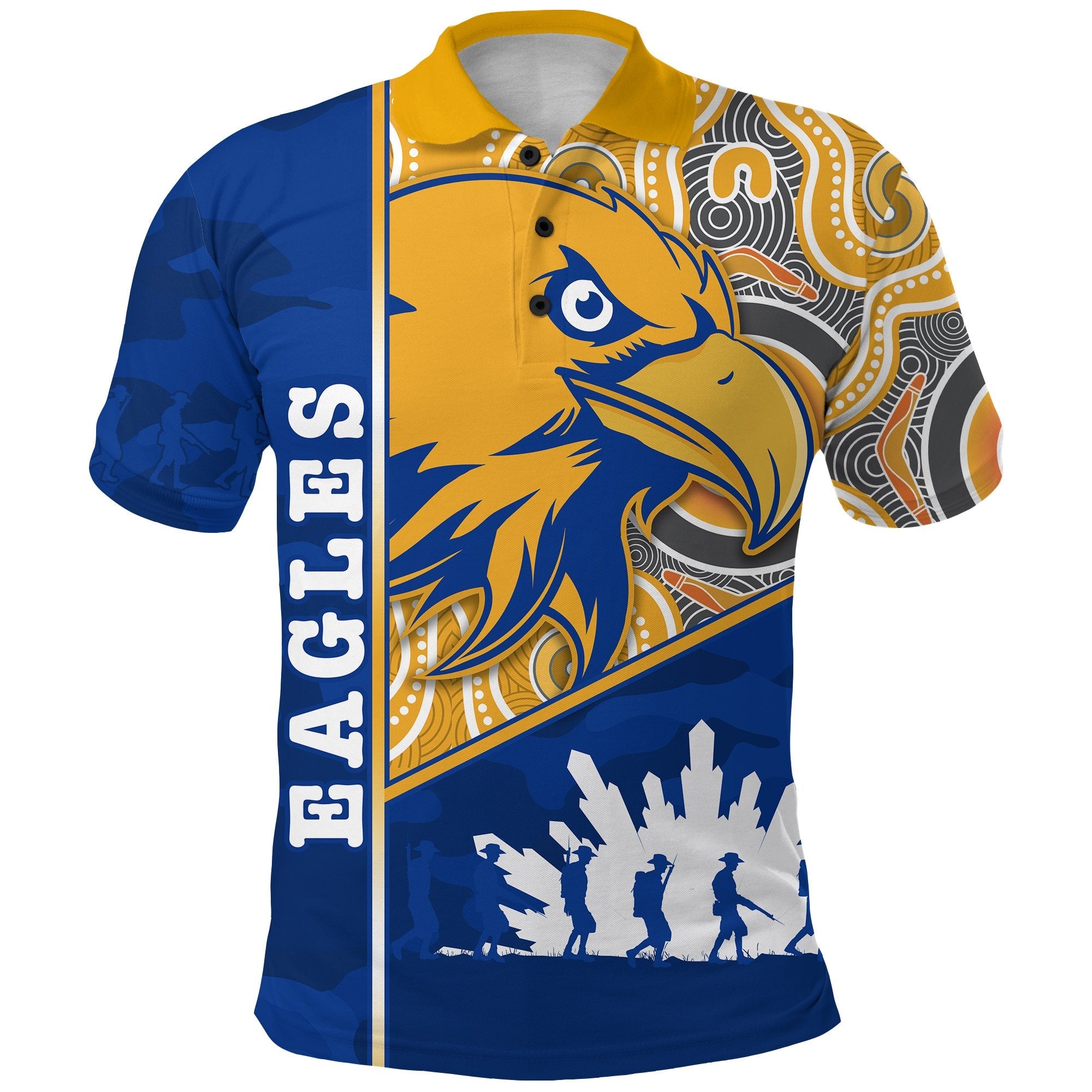 Eagles ANZAC Polo Shirt West Coast Indigenous - Vibe Hoodie Shop