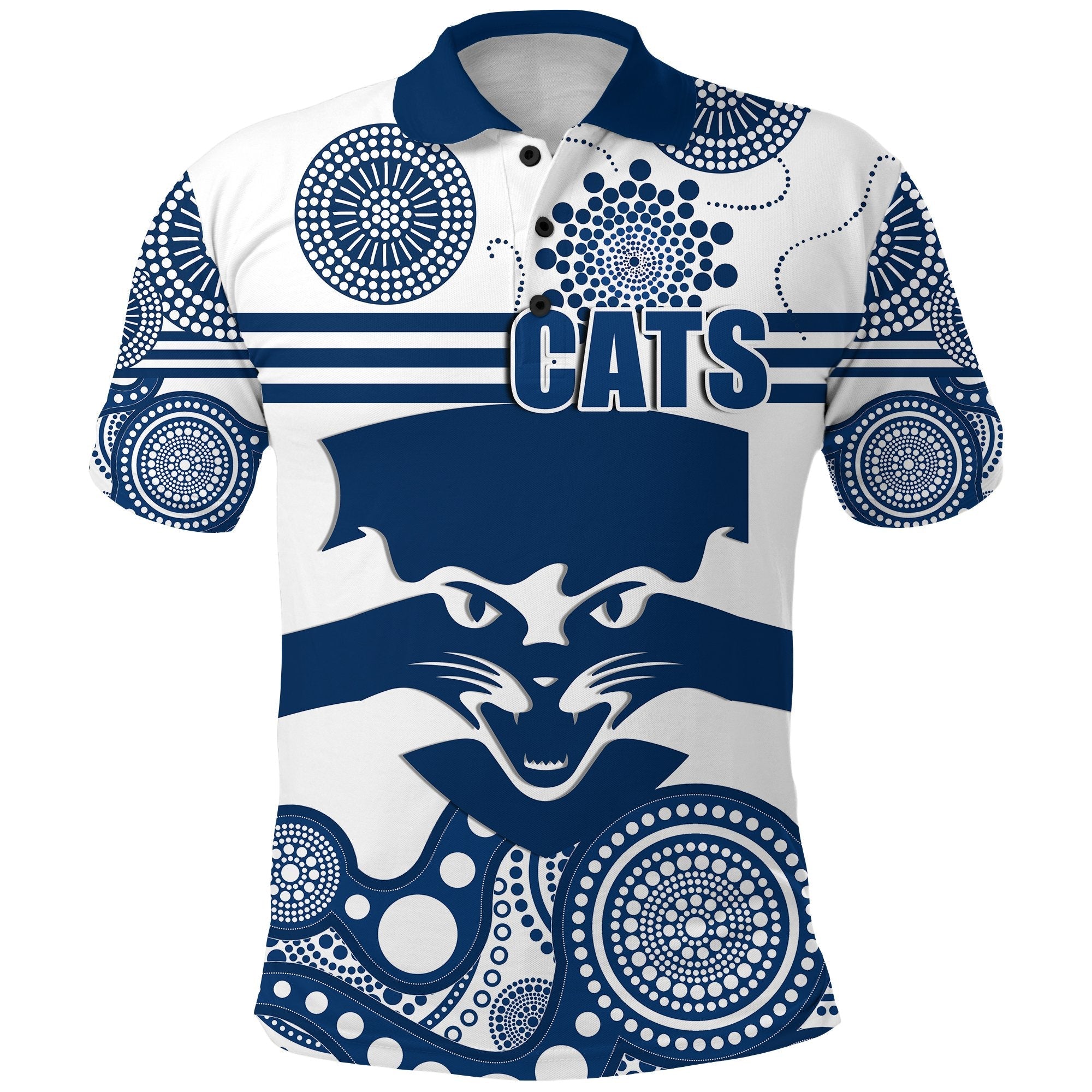 Cats Polo Shirt Geelong Indigenous - Vibe Hoodie Shop