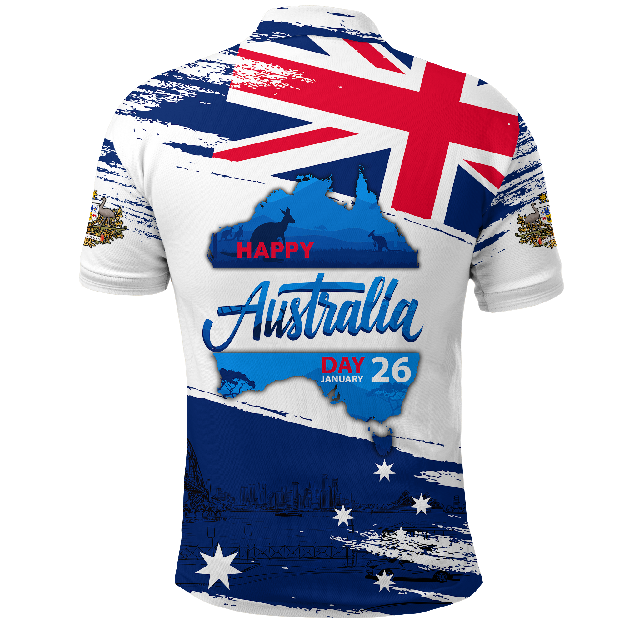 Happy Australia Day January 26 Polo Shirt - - Vibe Hoodie Shop