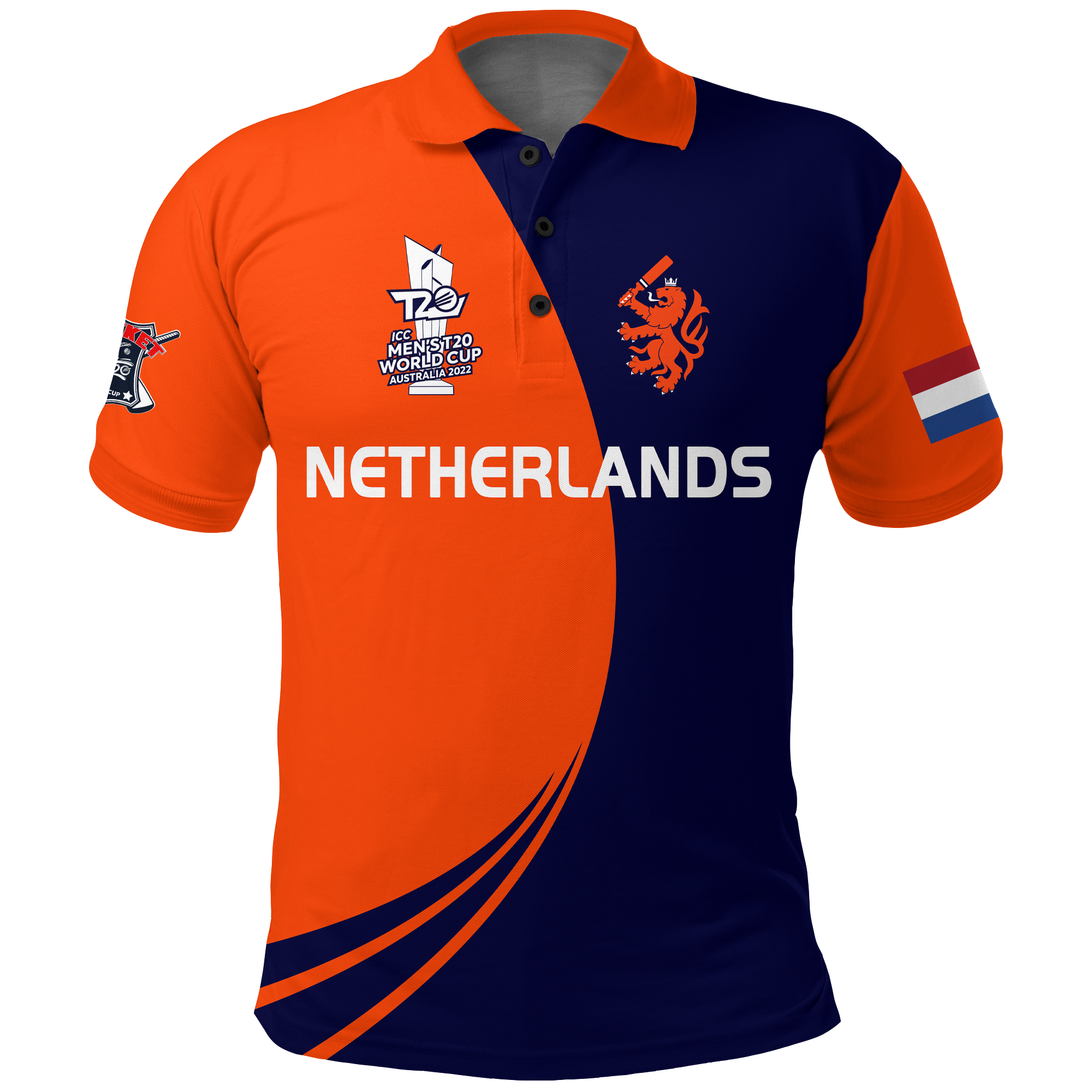 (Custom Personalised) Netherlands Cricket T20 World Cup Men's Polo Shirt - - Vibe Hoodie Shop