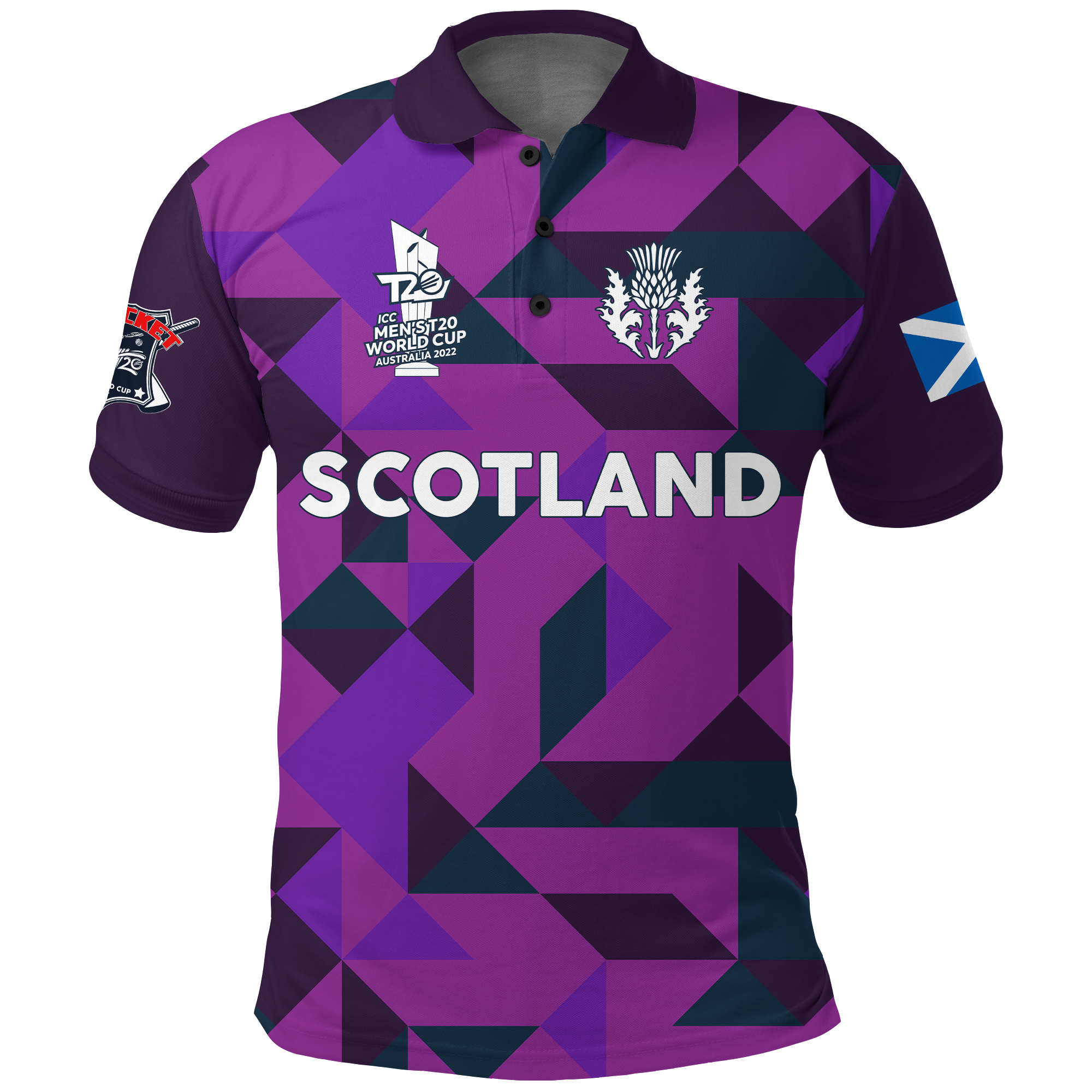 Scotland Cricket Thistle T20 World Cup Men's Polo Shirt - - Vibe Hoodie Shop