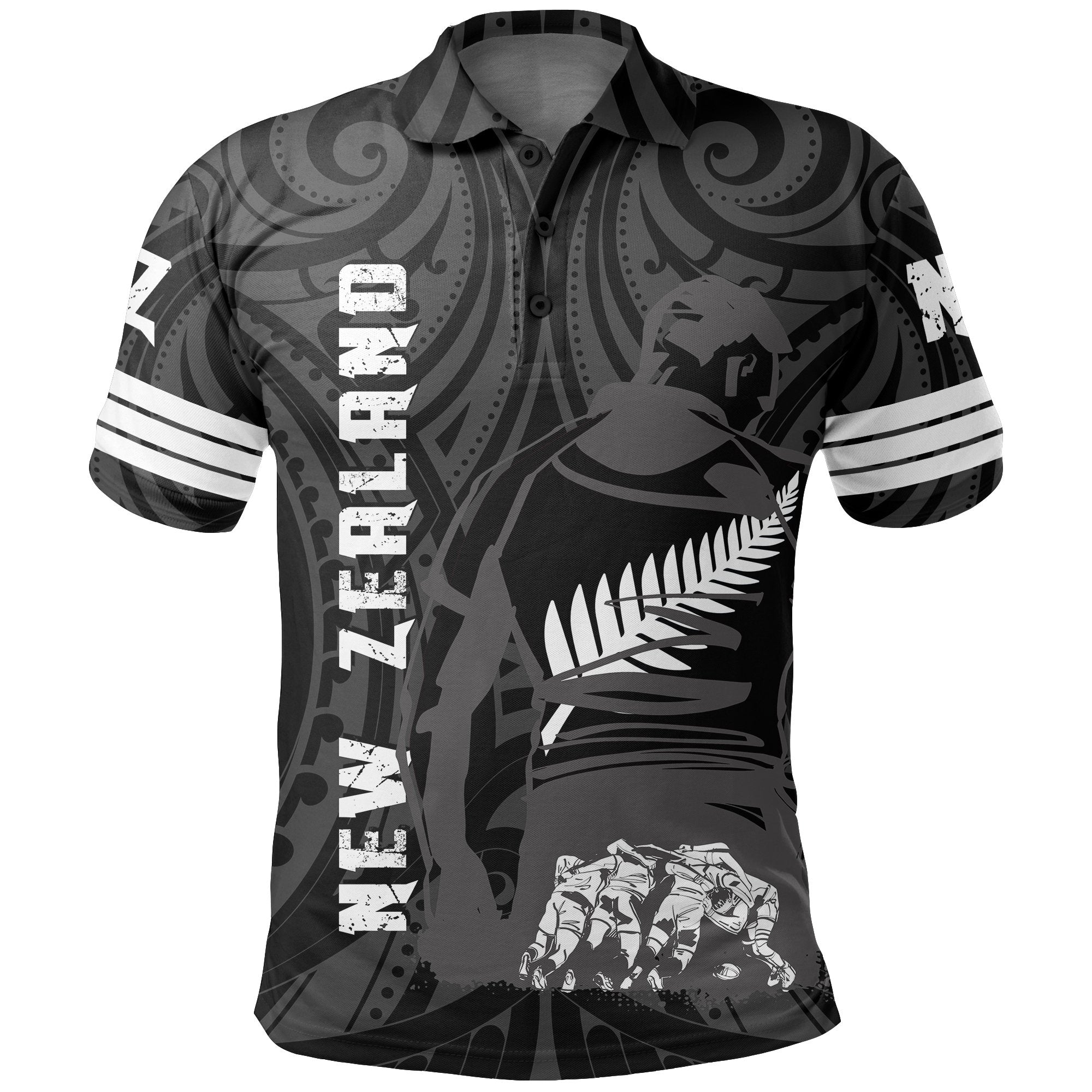 New Zealand Flag Polo Shirt - Rugby Winner - Vibe Hoodie Shop