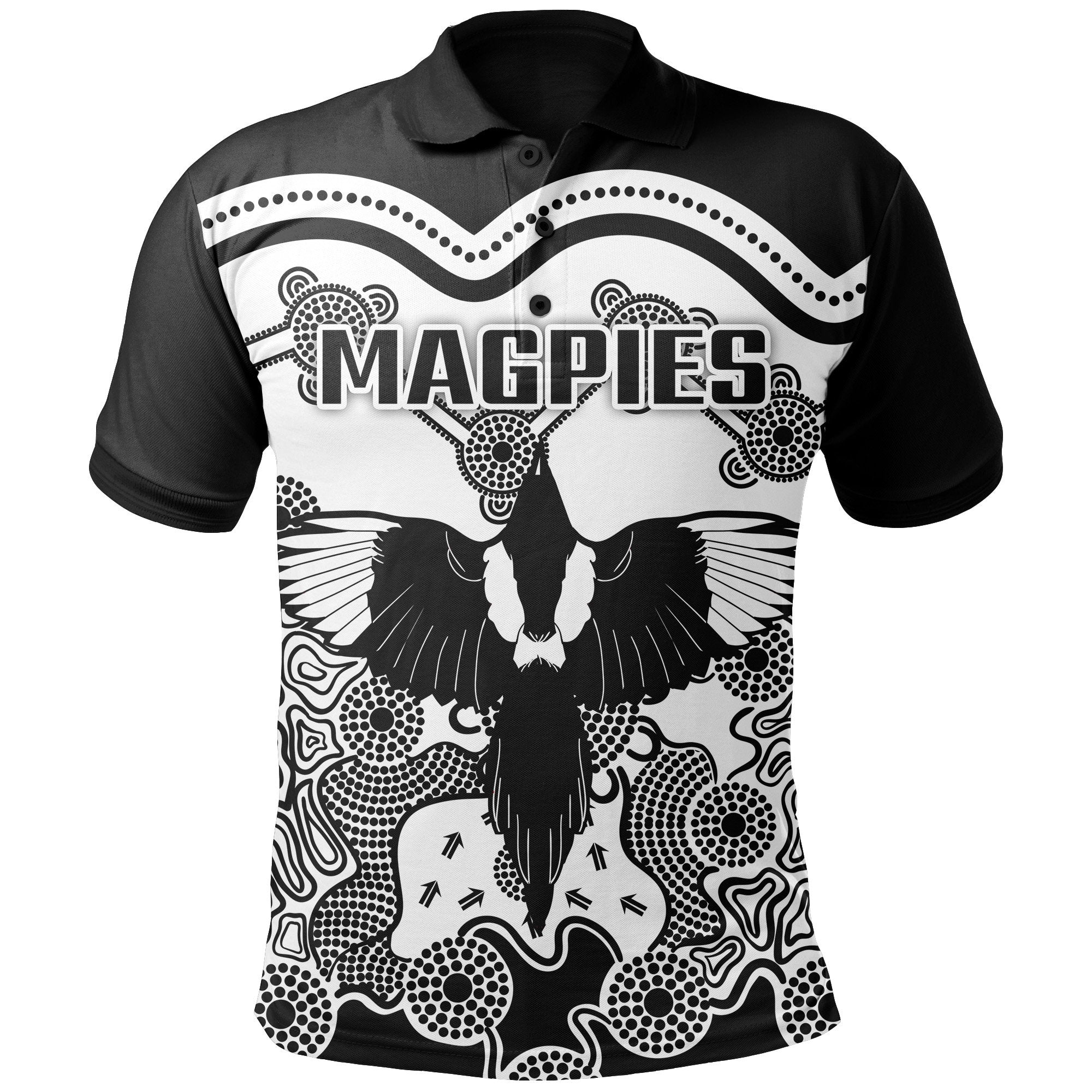 Australia Indigenous Football Polo Shirt Magpies - Vibe Hoodie Shop