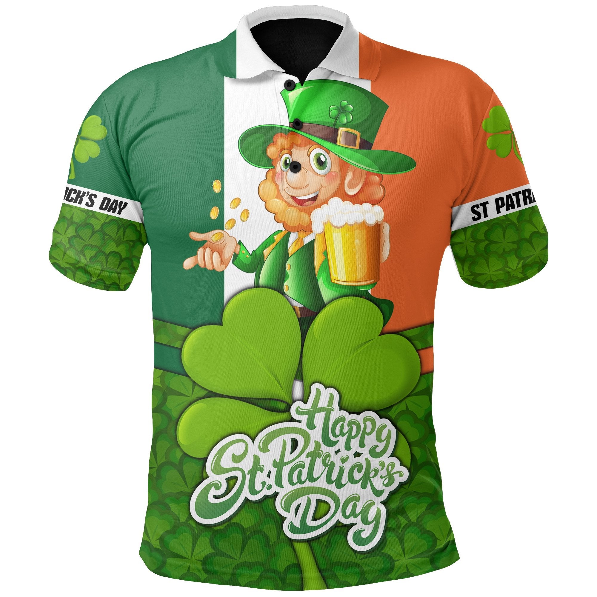 Ireland Polo Shirt St Patrick's Day - Shamrock - Vibe Hoodie Shop