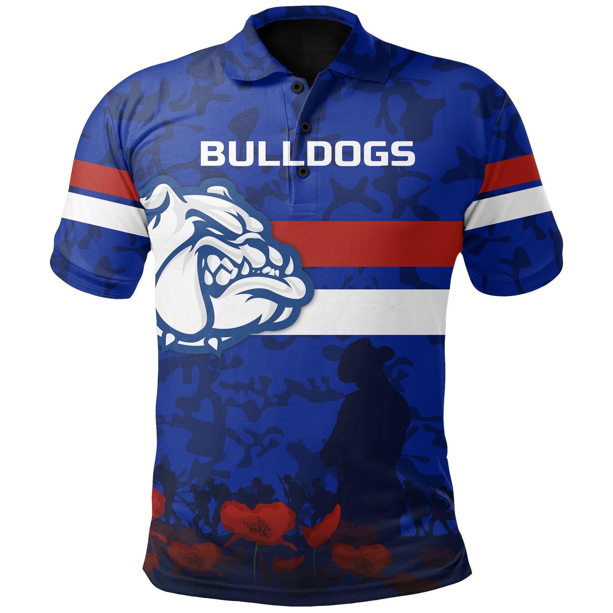 Australia Football Polo Shirt Western Bulldogs ANZAC Day - Vibe Hoodie Shop