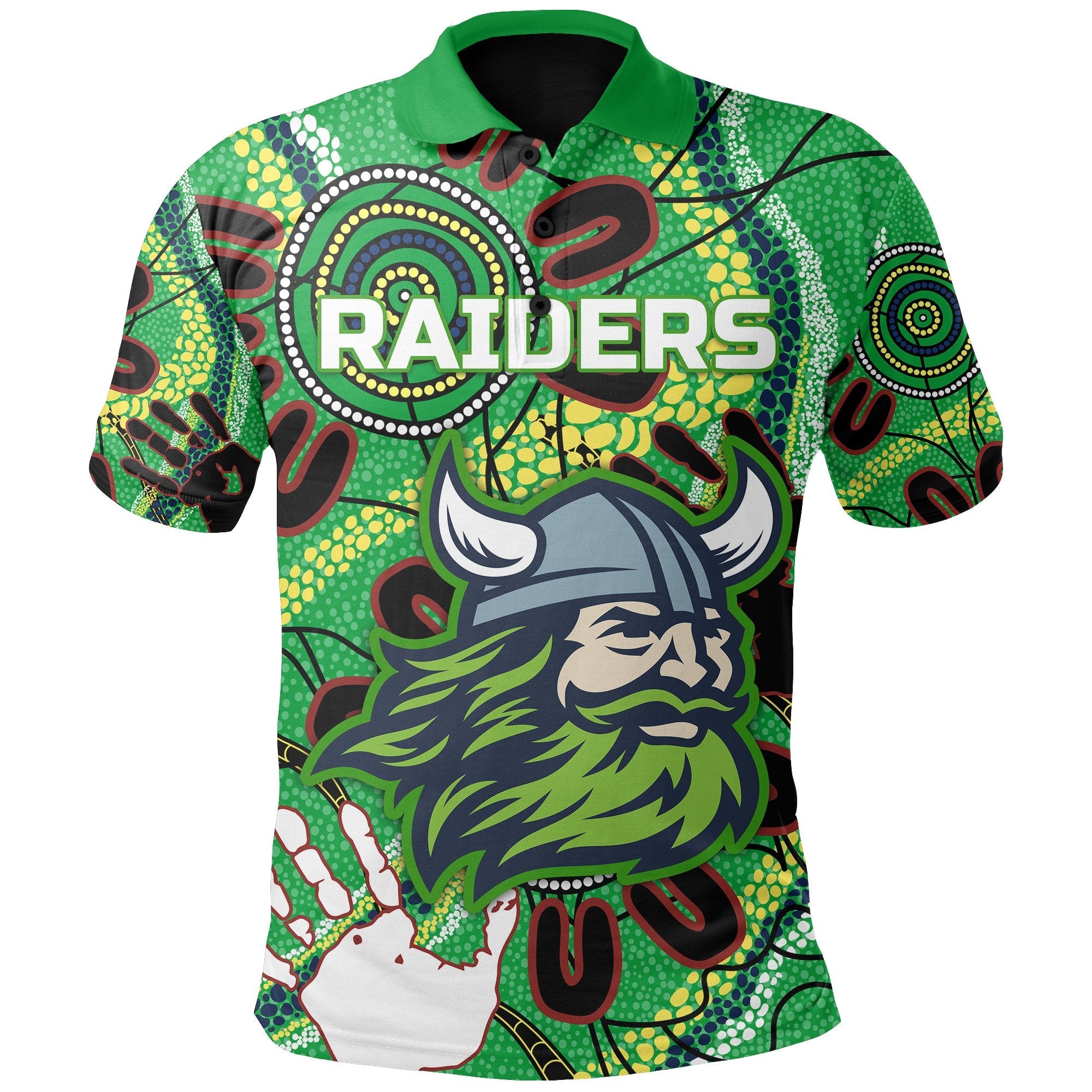 (Custom Personalised) Canberra Polo Shirt Raiders Indigenous Custom Text and Number - Vibe Hoodie Shop