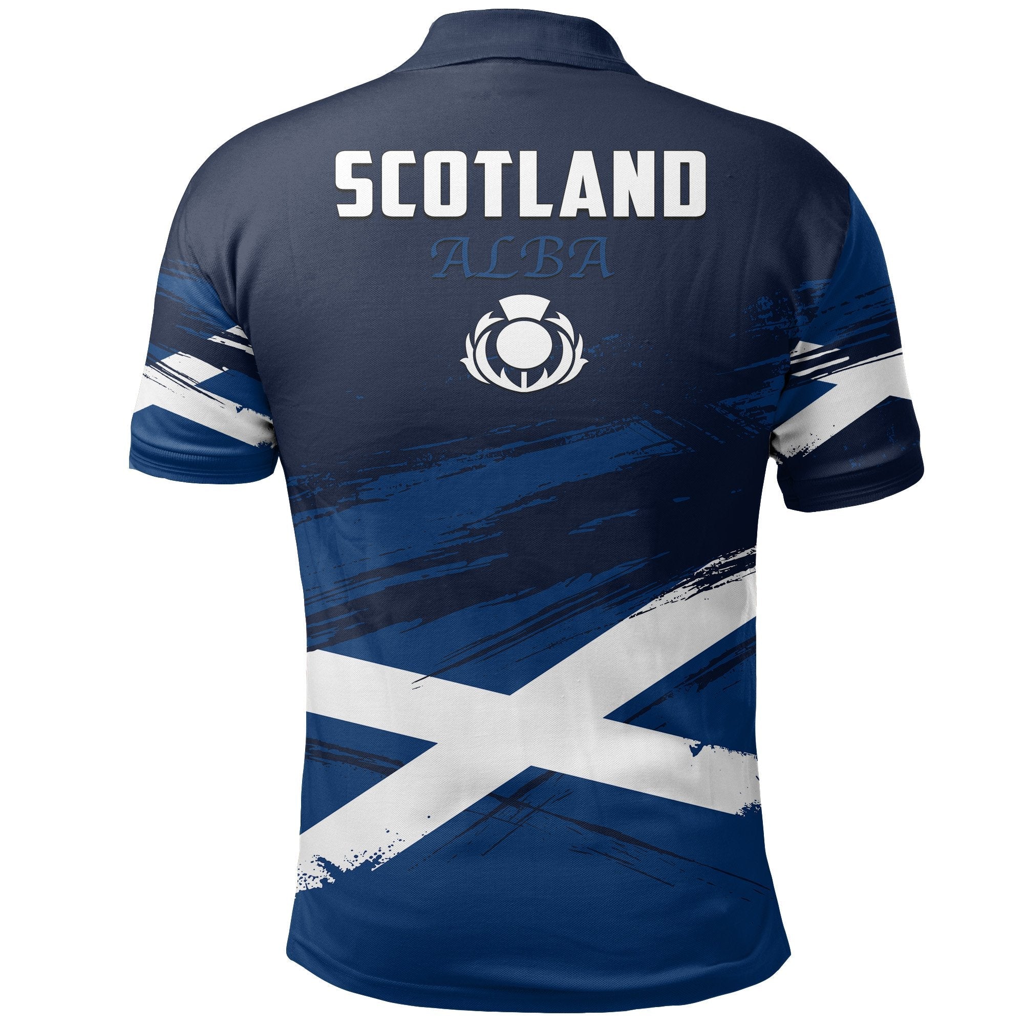 Scotland Rugby Polo Shirt Grunge Version - Vibe Hoodie Shop