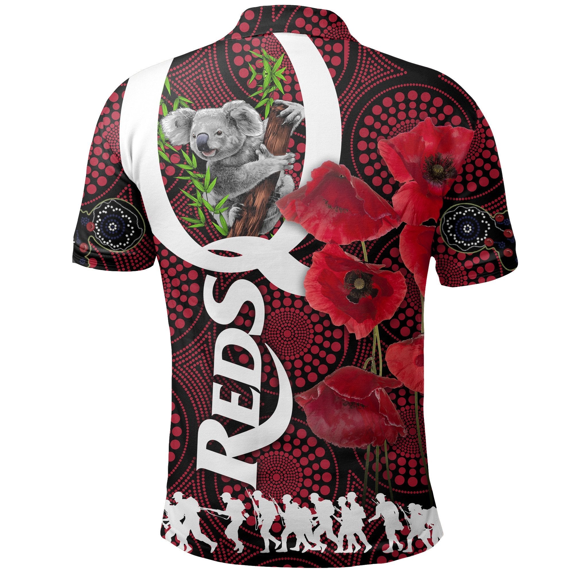 Australia Polo Shirt Queensland Reds Rugby Lest We Forget - Vibe Hoodie Shop