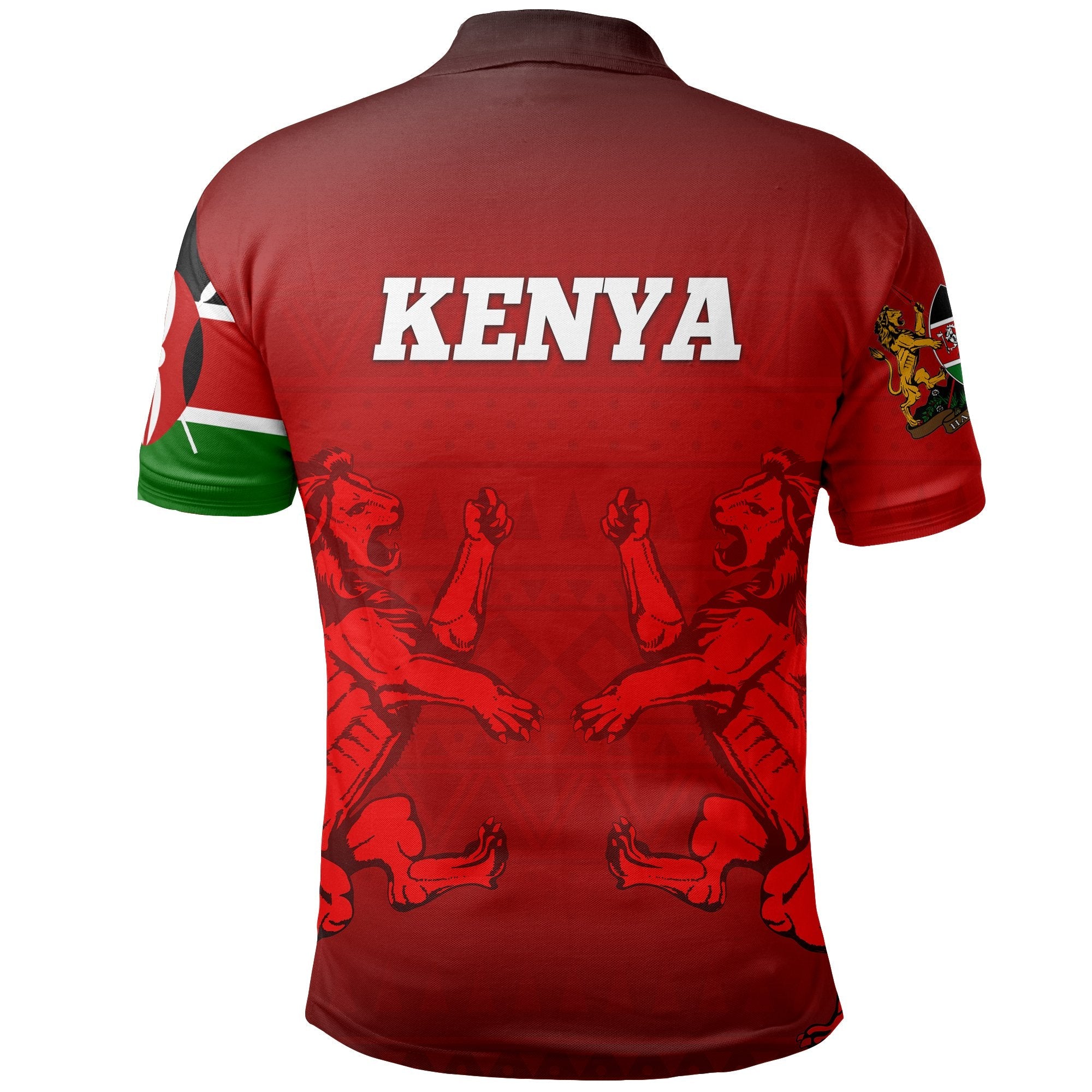 Kenya Lion Rugby Polo Shirt - Vibe Hoodie Shop