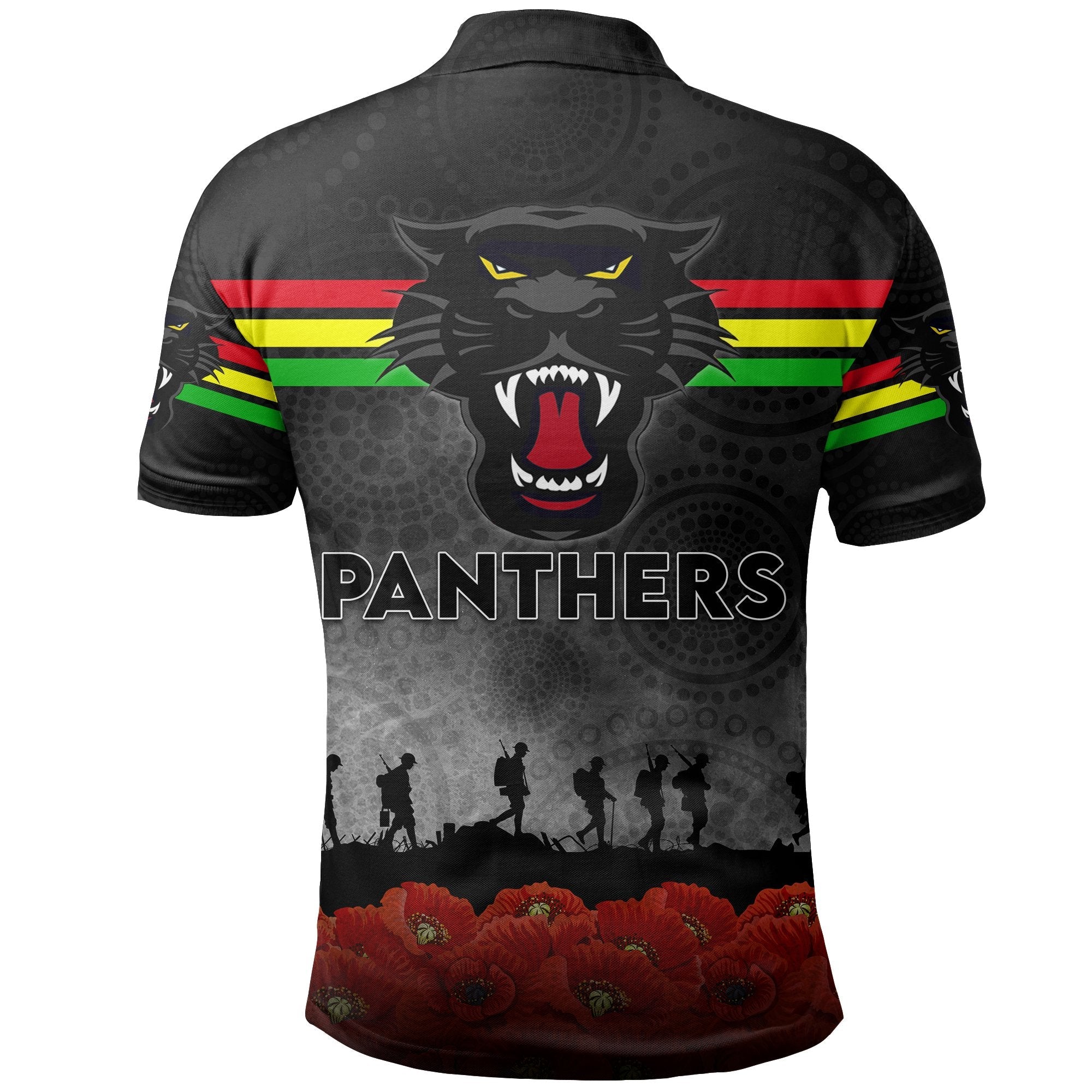 Panthers Indigenous ANZAC Day Polo Shirt Rugby - Vibe Hoodie Shop