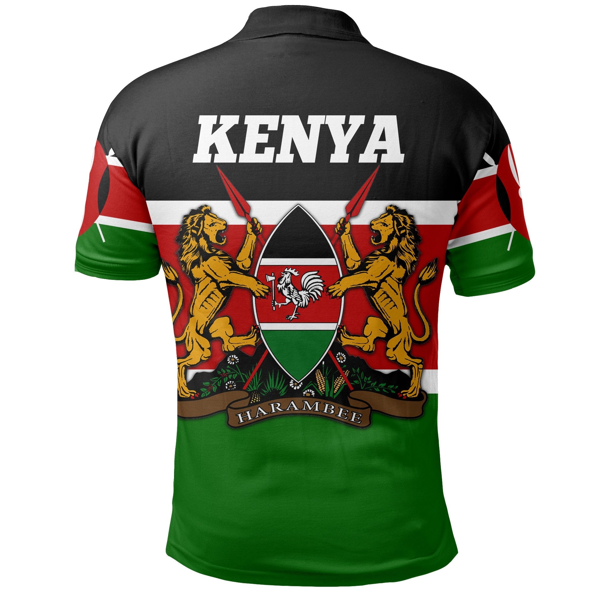 Kenya Rugby Polo Shirt Flag Version - Vibe Hoodie Shop