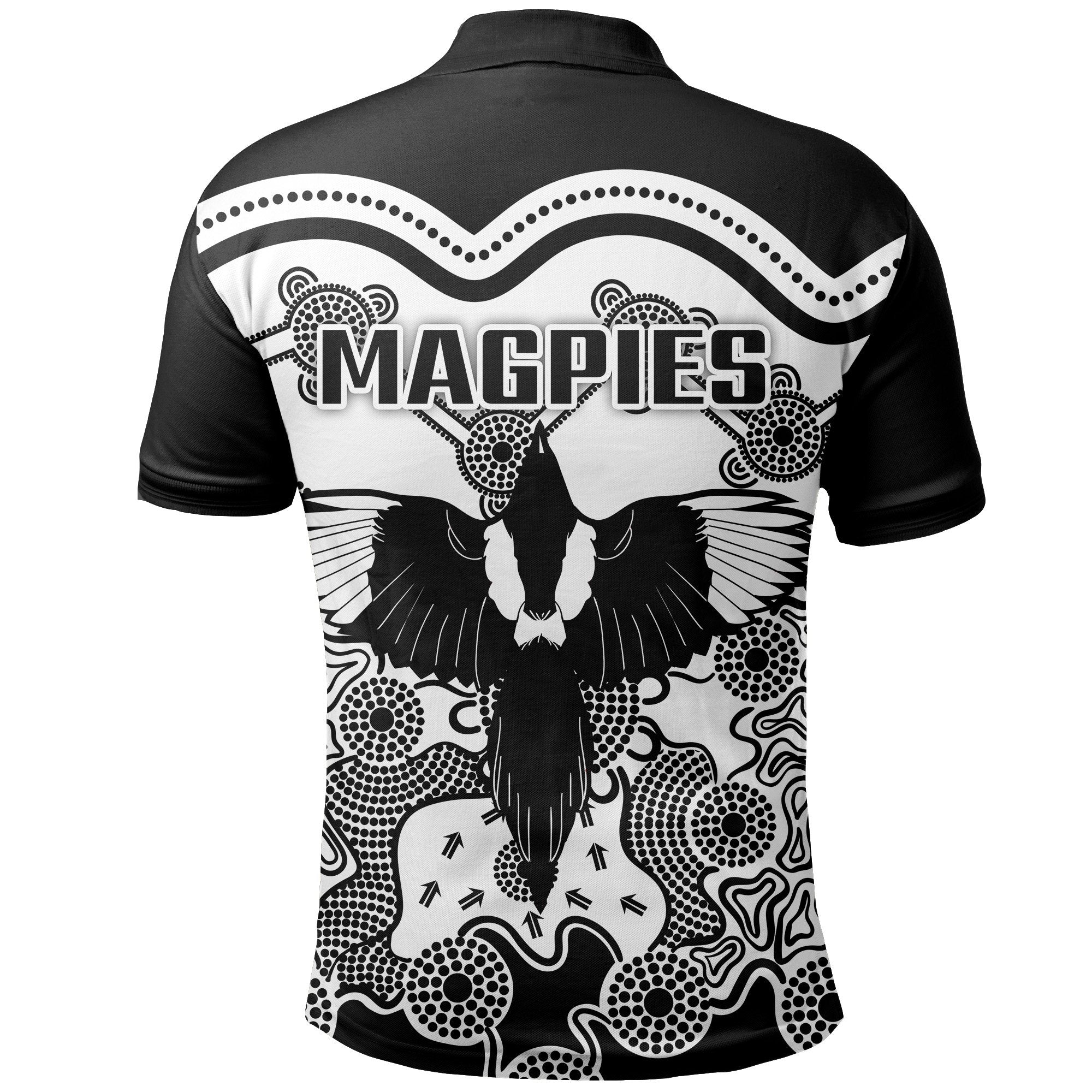 Australia Indigenous Football Polo Shirt Magpies - Vibe Hoodie Shop