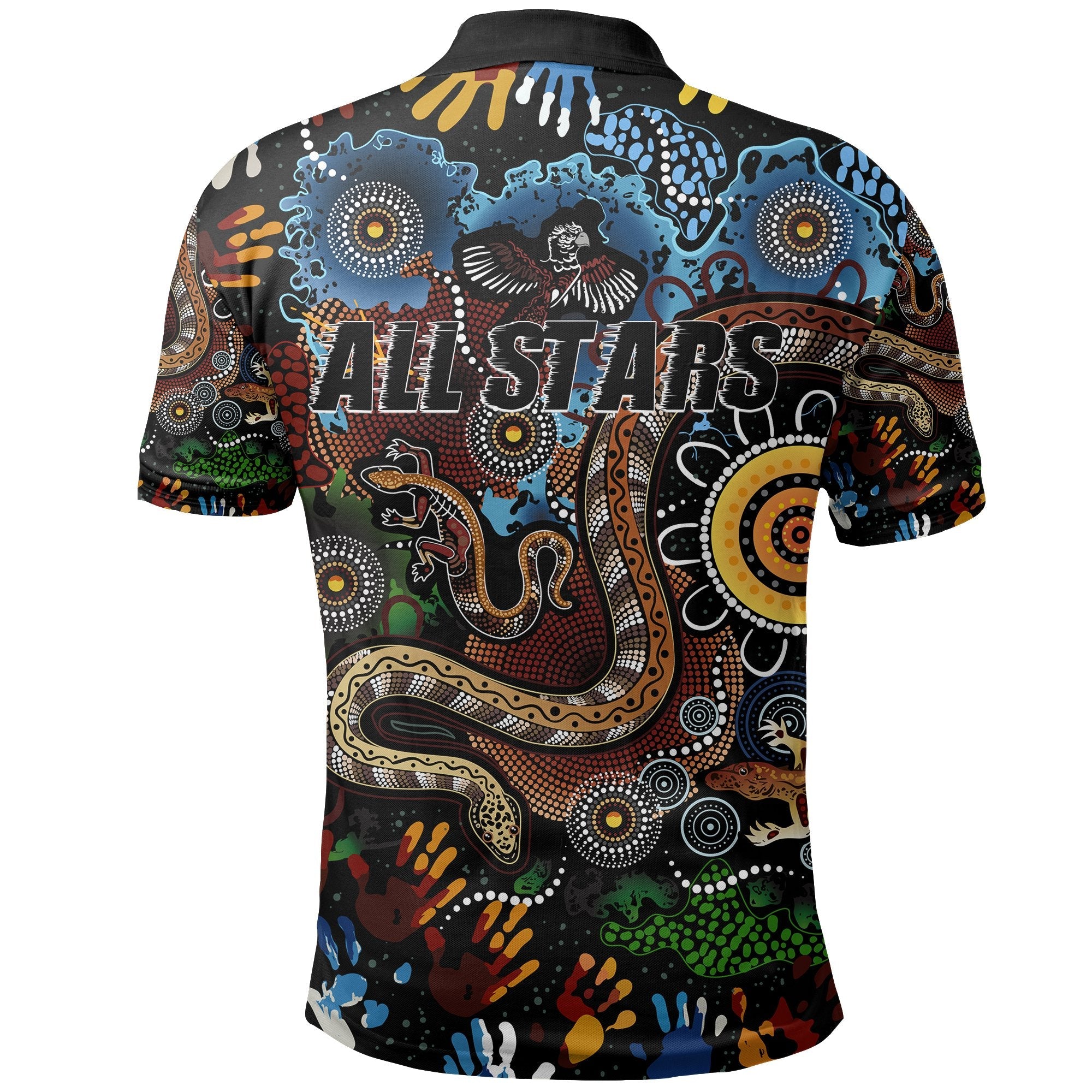 (Custom Personalised) Australia Indigenous Polo Shirt All Stars - Vibe Hoodie Shop