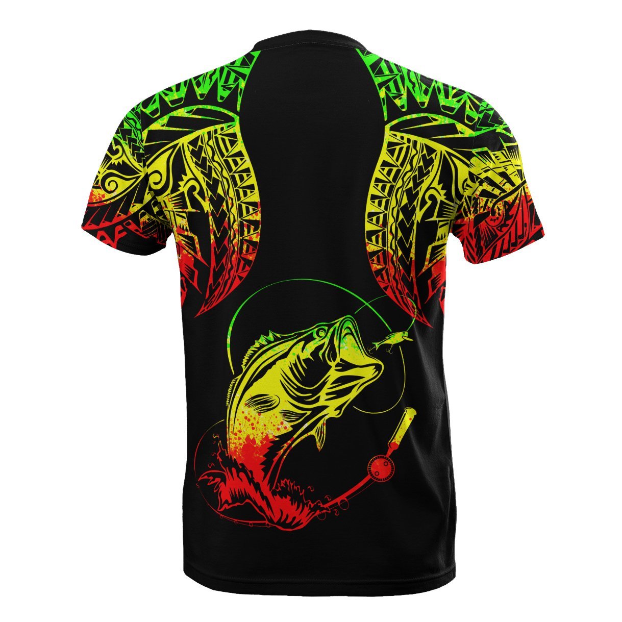 Vibe Hoodie Polynesia T shirt - Reel Cool Dad Fishing Reggae Color - Vibe Hoodie Shop