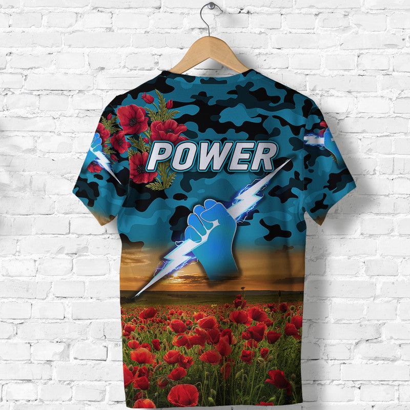 Port Adelaide Power ANZAC T shirt Poppy Vibes - Vibe Hoodie Shop