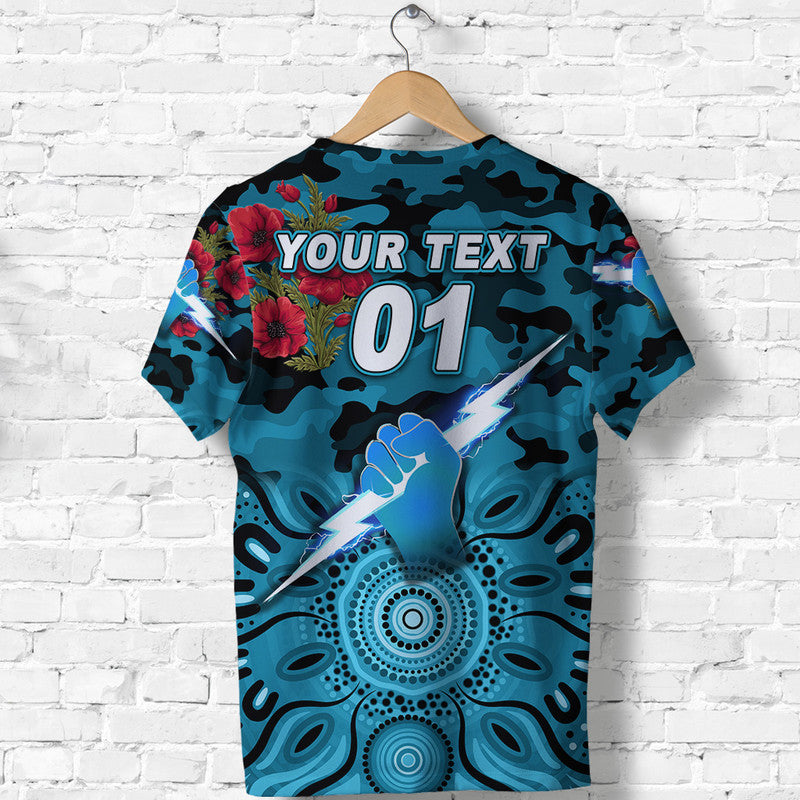 (Custom Personalised) Port Adelaide Power ANZAC T shirt Indigenous Vibes - Vibe Hoodie Shop