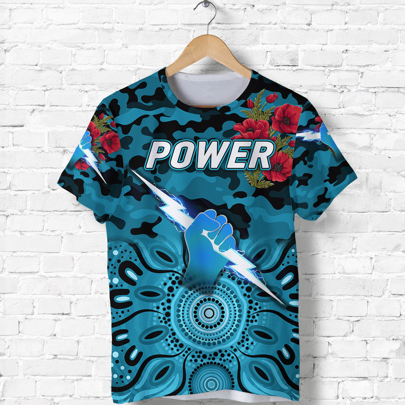 Port Adelaide Power ANZAC T shirt Indigenous Vibes - Vibe Hoodie Shop