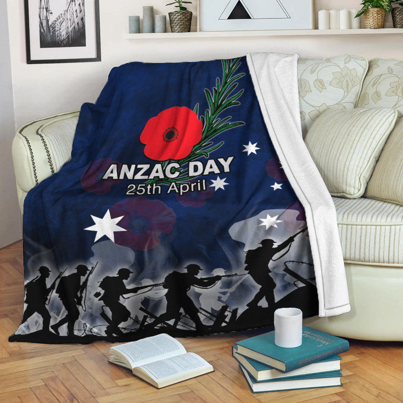 Australia Anzac Day Premium Blanket Rosemary In Heart - Vibe Hoodie Shop