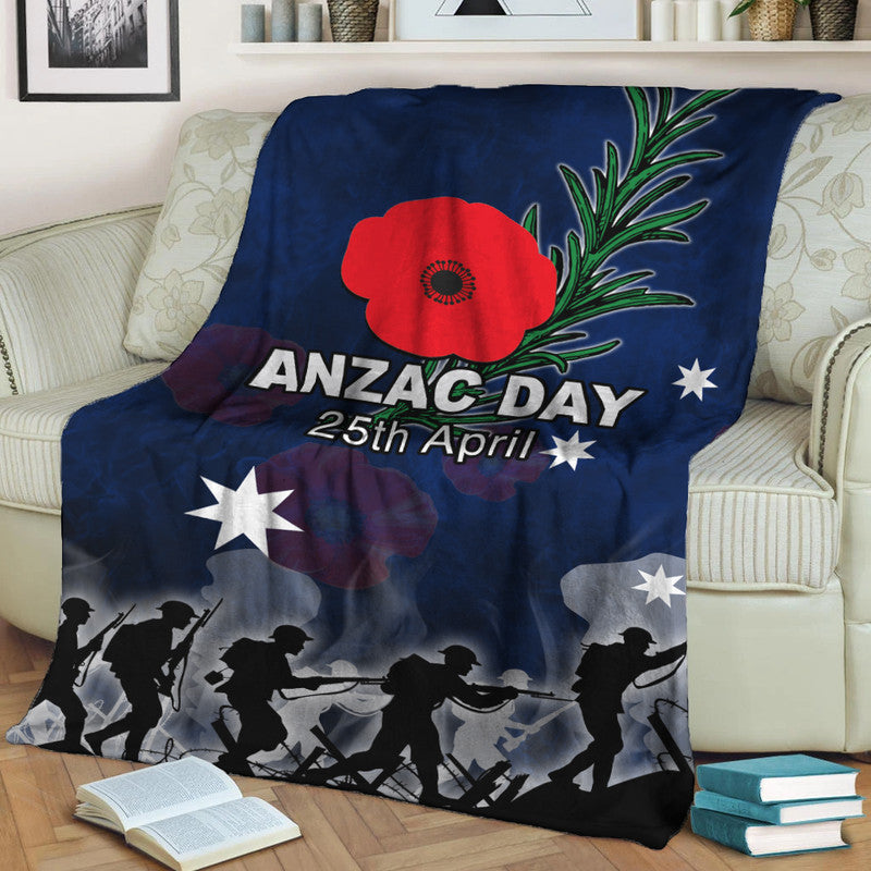 Australia Anzac Day Premium Blanket Rosemary In Heart - Vibe Hoodie Shop